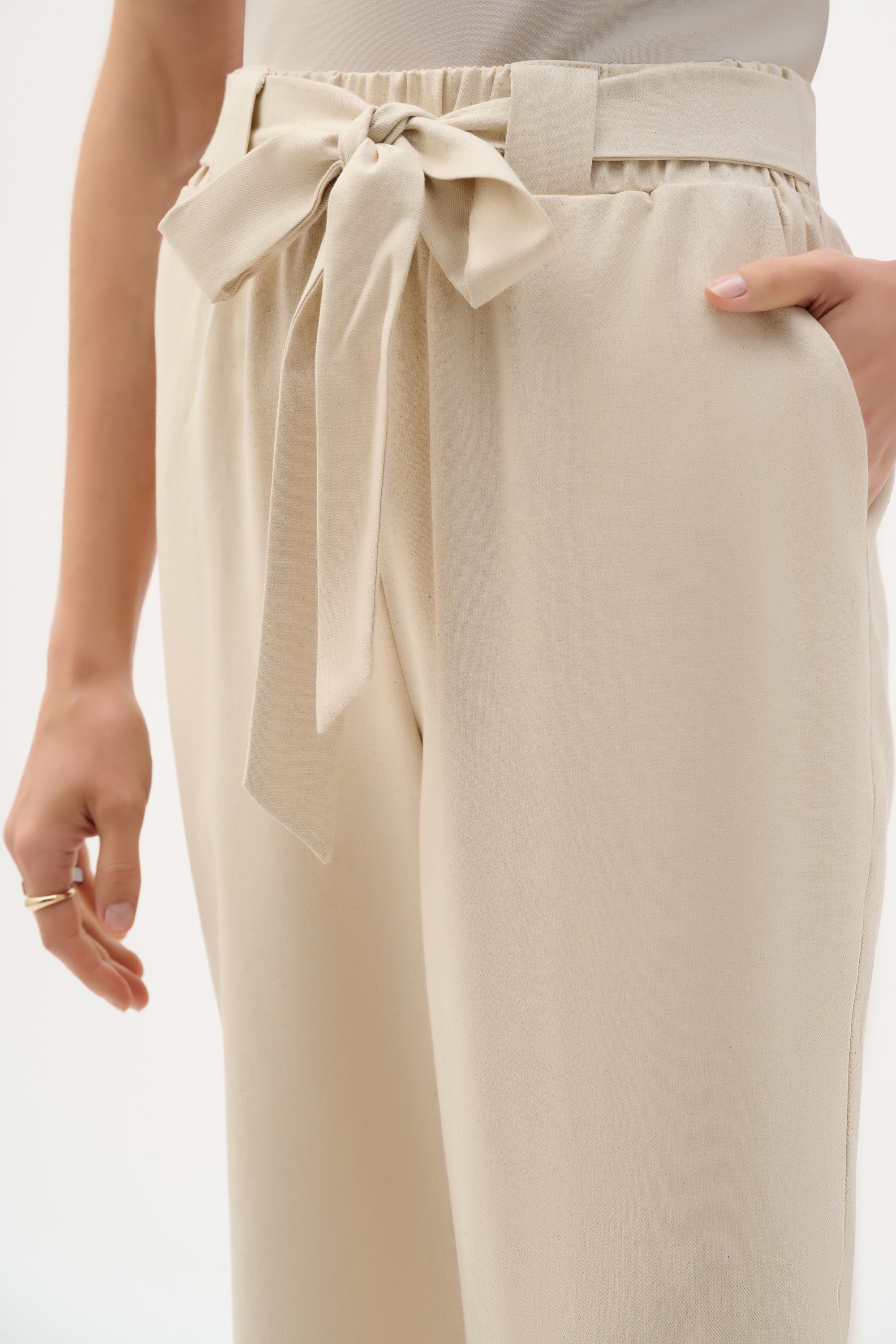 Joseph Ribkoff Linen Woven Pull-On Wide Leg Pants Style 262040 - Image 5