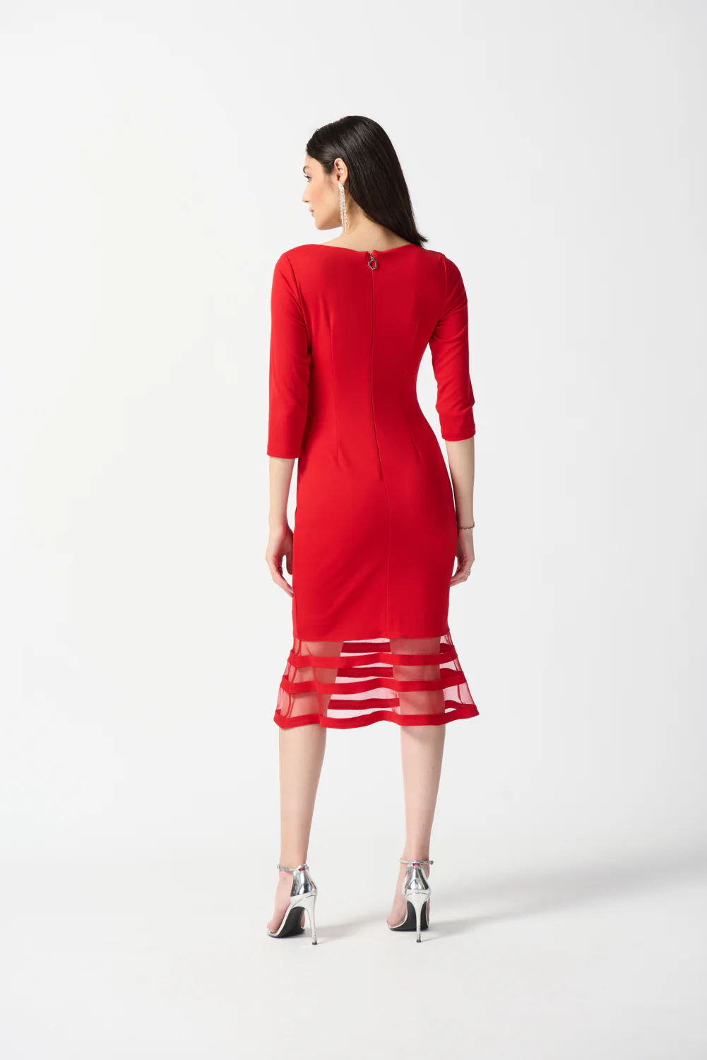 Joseph Ribkoff Lipstick Red Midi Dress Style 233706 - Image 2