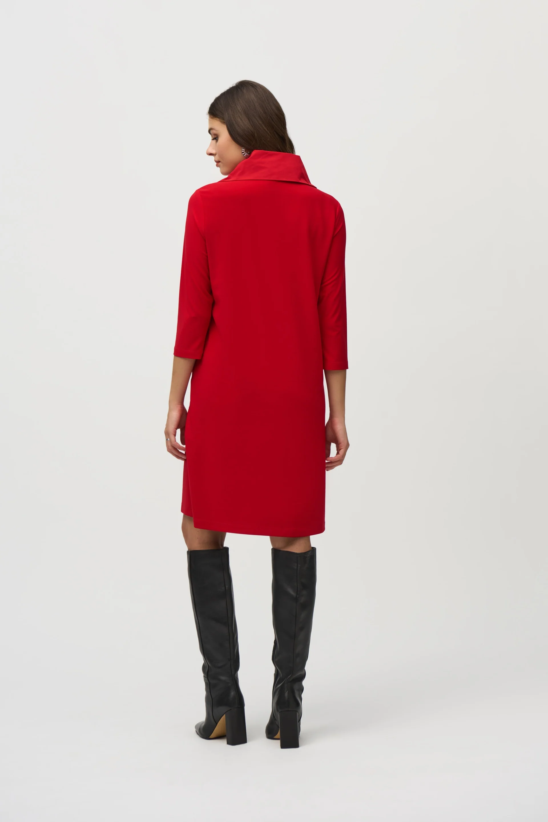 Joseph Ribkoff Lipstick Red Straight Dress Style 244045 - Image 4