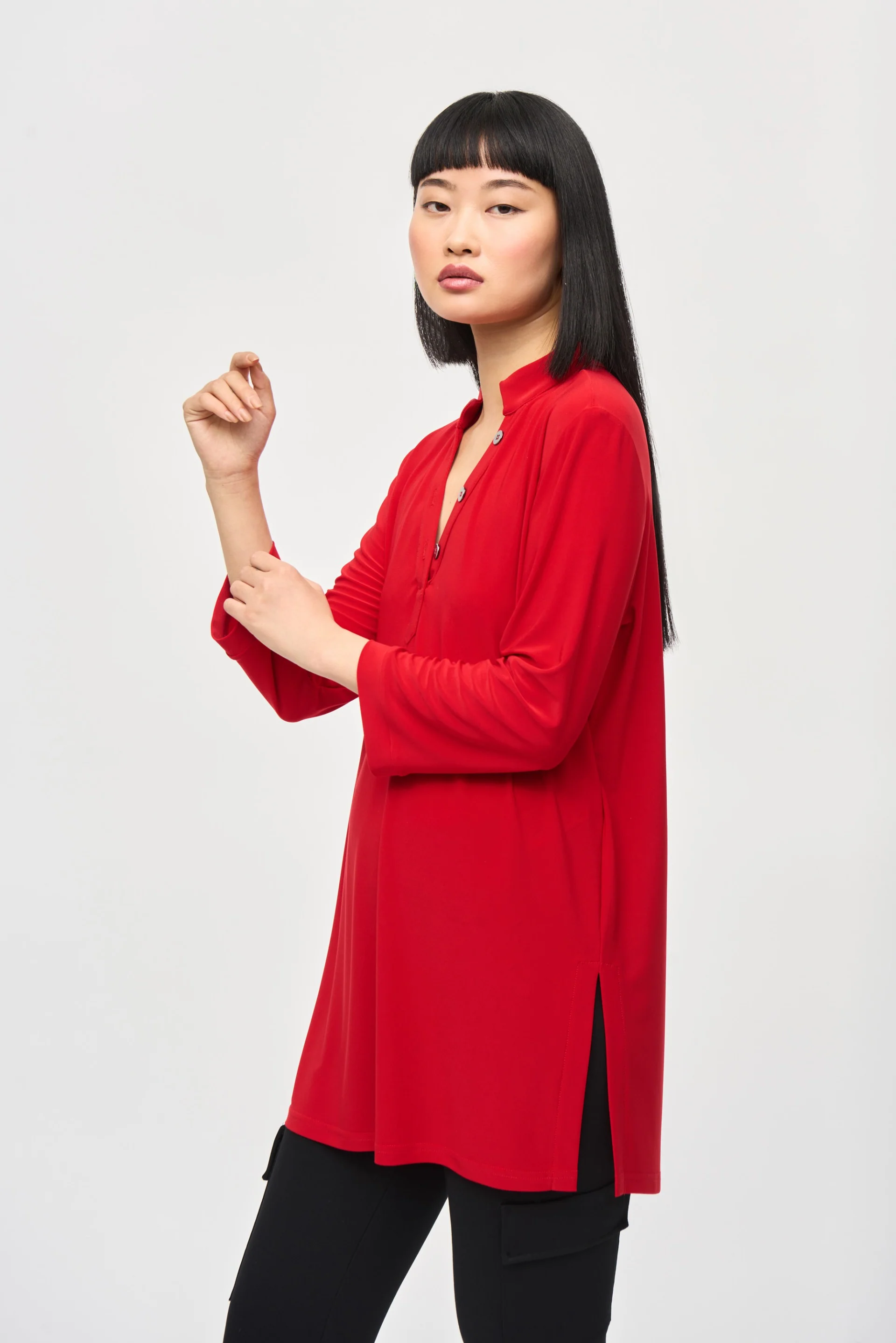 Joseph Ribkoff Lipstick Red Trapeze Tunic Style 243187 - Image 2