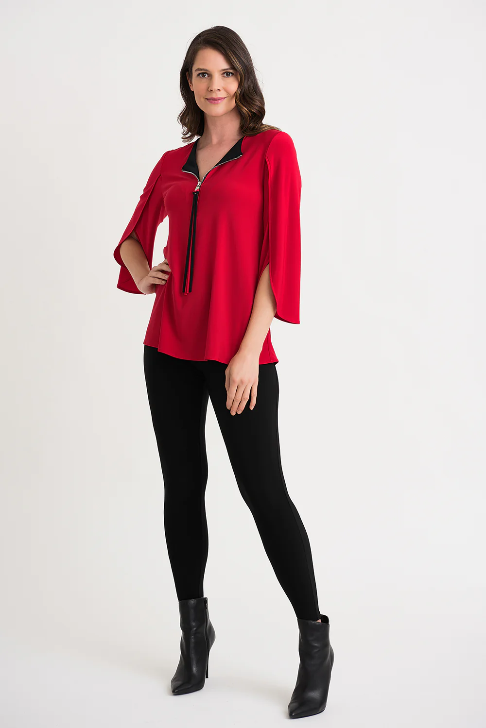 Joseph Ribkoff Lipstick Red Tunic Style 201421 - Image 2