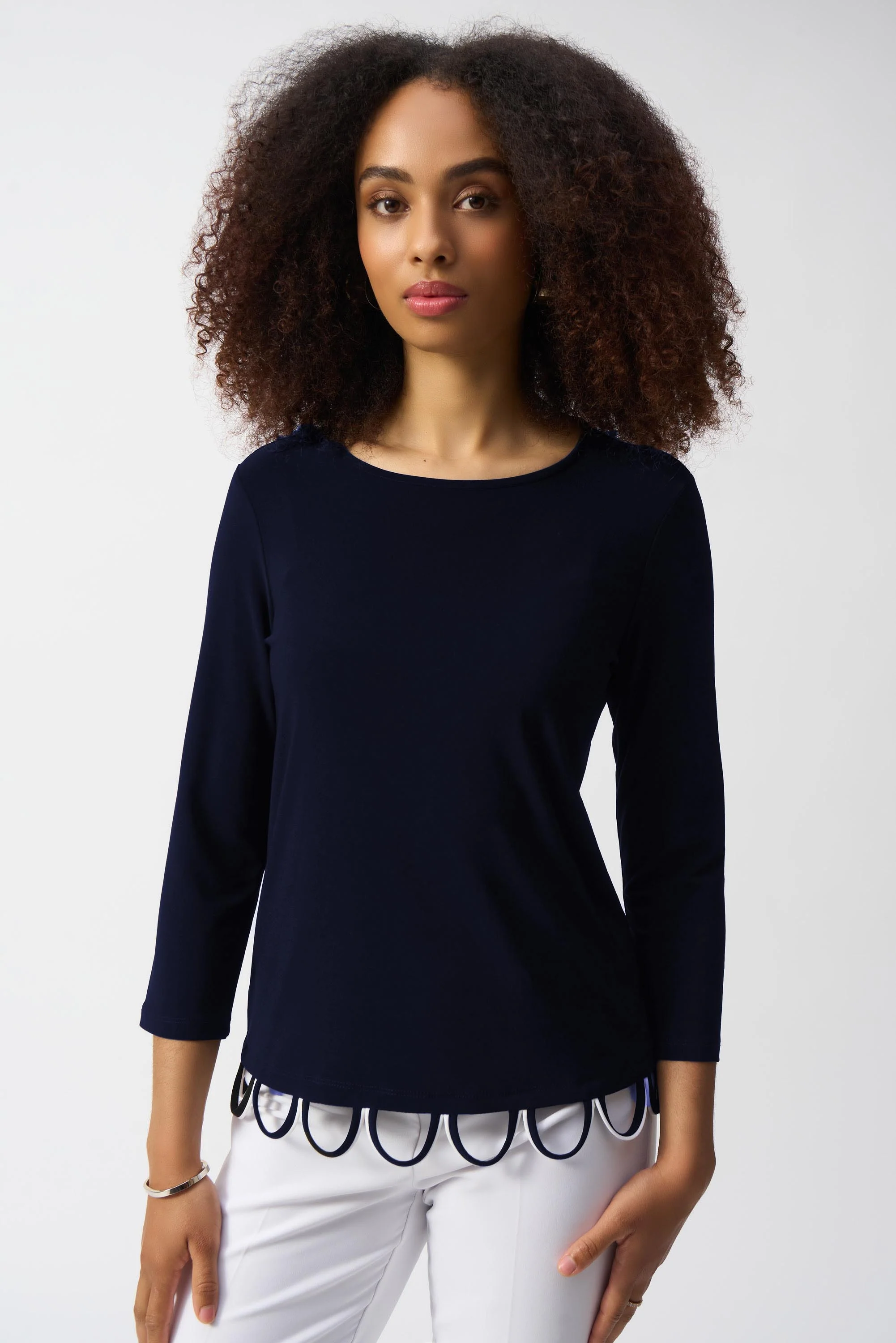 Joseph Ribkoff Loop Detail Fitted Top Style 251133 - Image 5