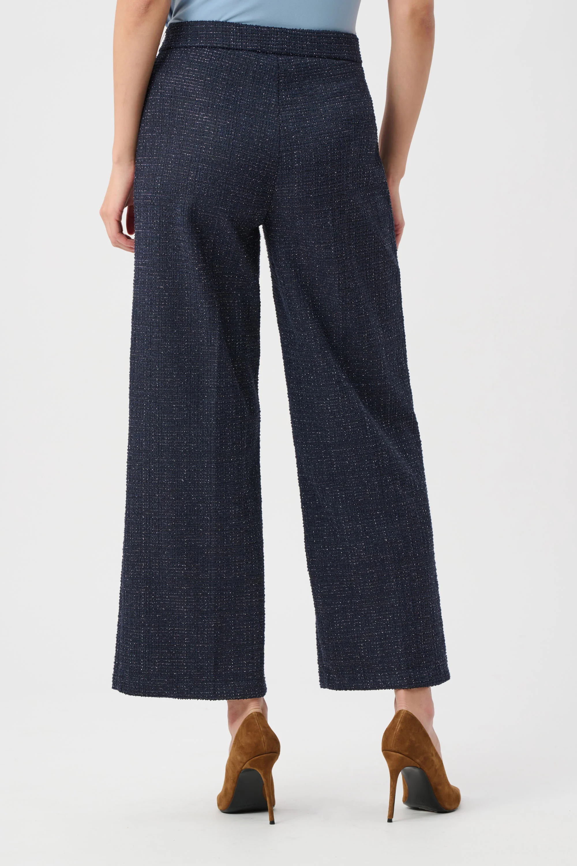 Joseph Ribkoff Lurex Boucle Wide-Leg Pull-On Pants Style 263215 - Image 4