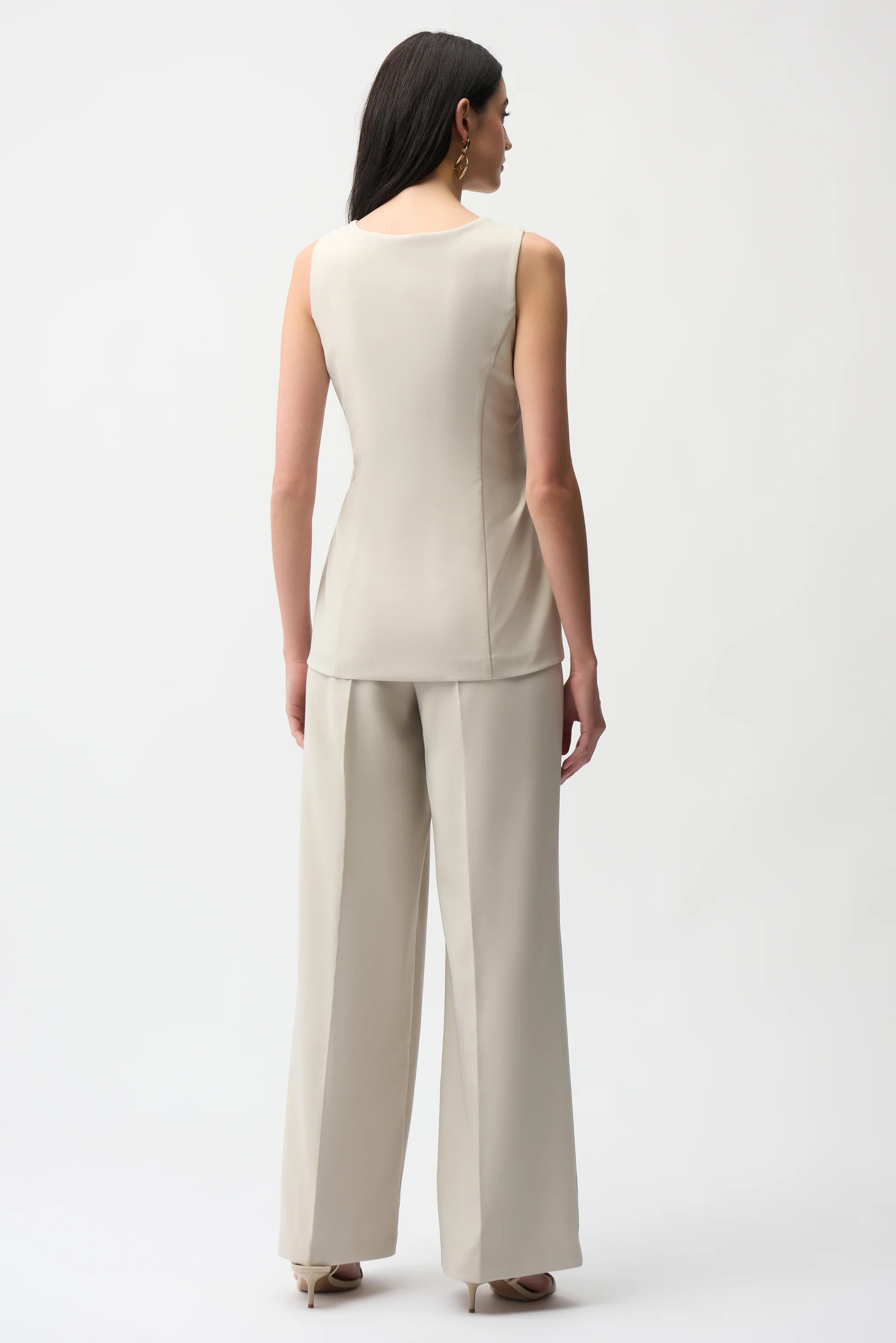 Joseph Ribkoff Lux Twill Wide-Leg Pantsuit-Style Jumpsuit Style 261214 - Image 3