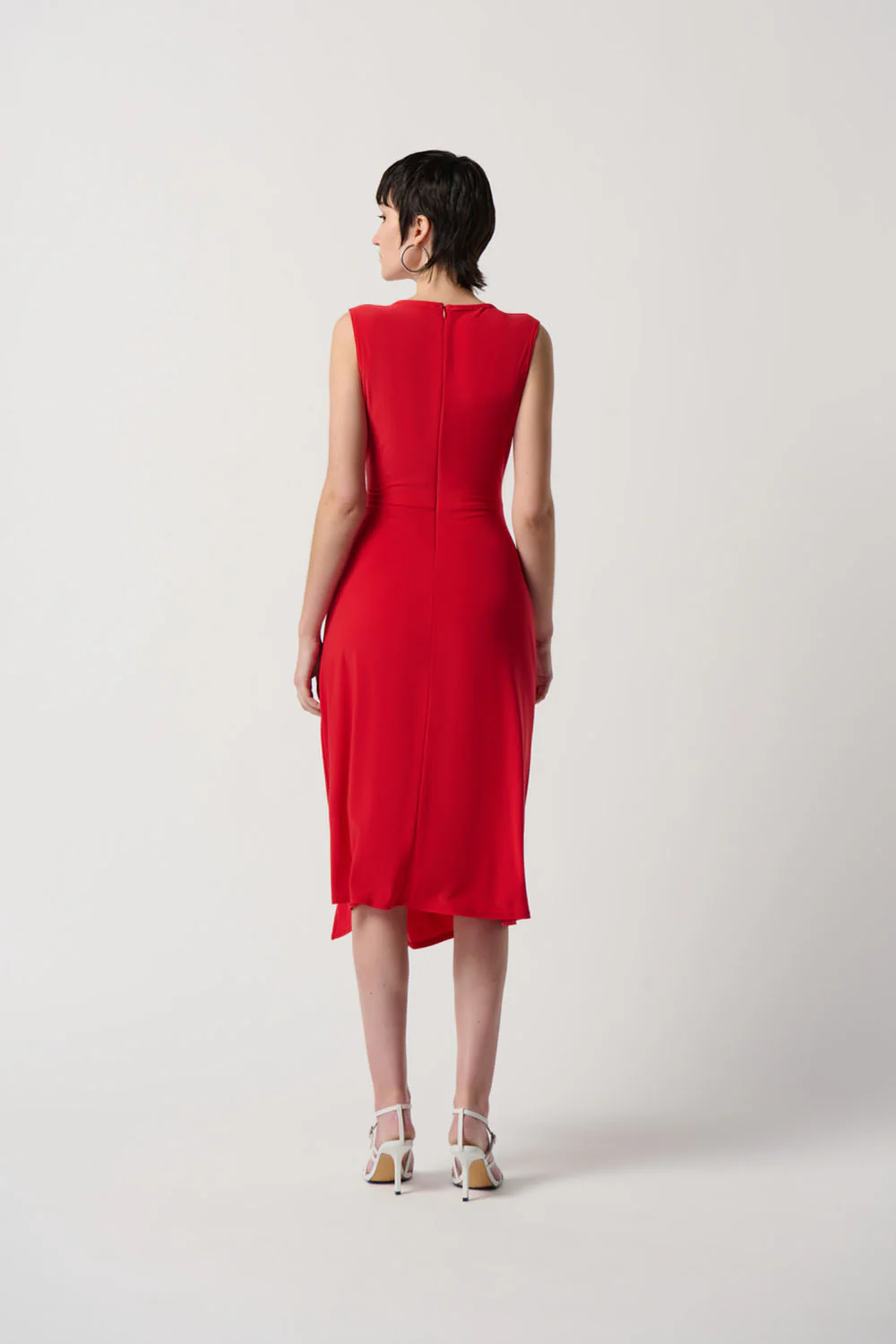 Joseph Ribkoff Magma Red Dress Style 231052 - Image 3