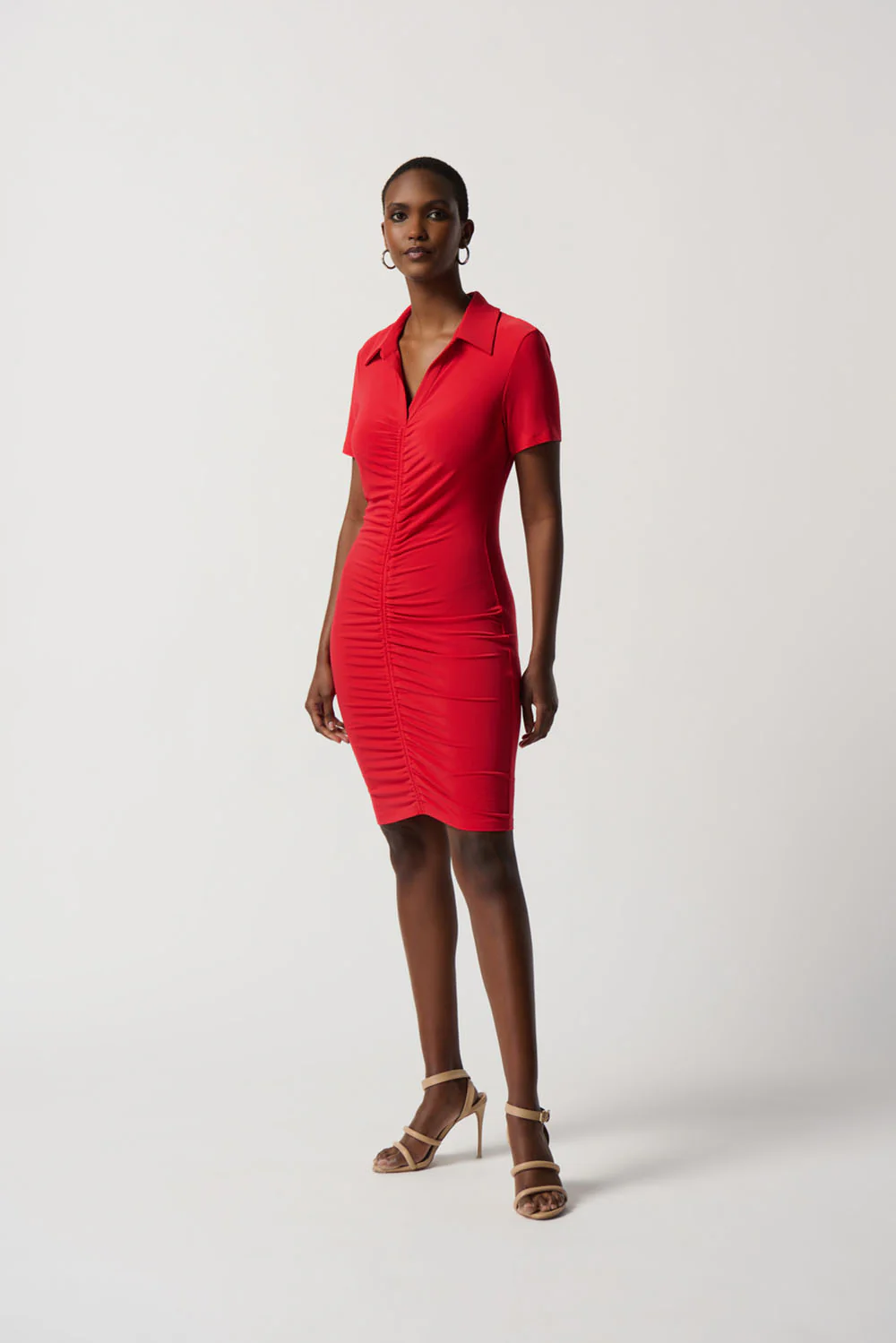 Joseph Ribkoff Magma Red Dress Style 231101 - Image 3