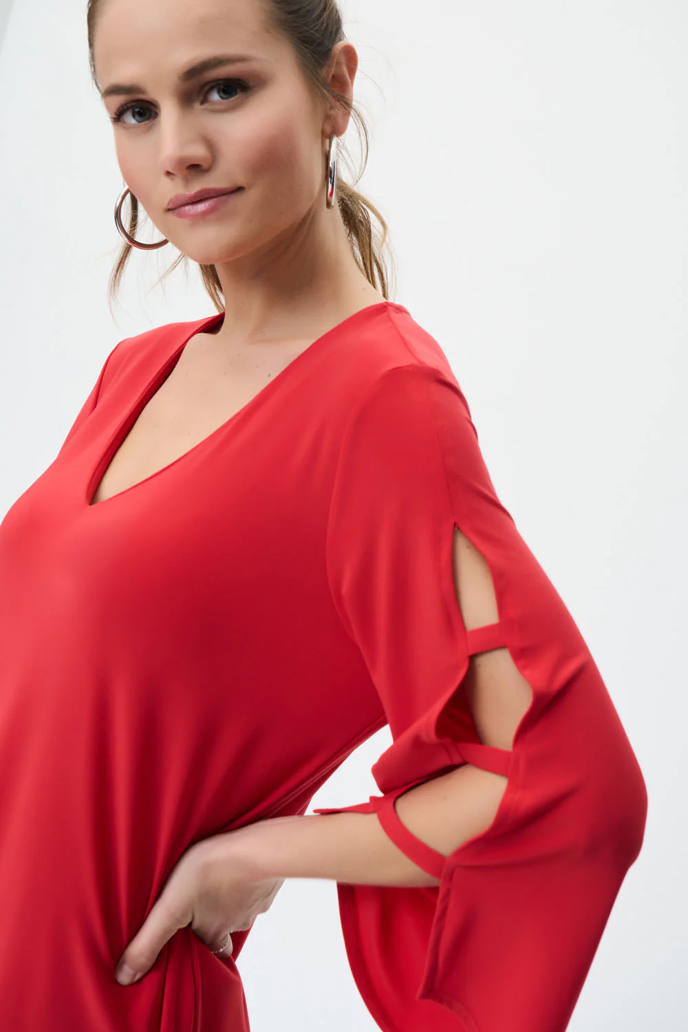 Joseph Ribkoff Magma Red Tunic Style 231156 - Image 2