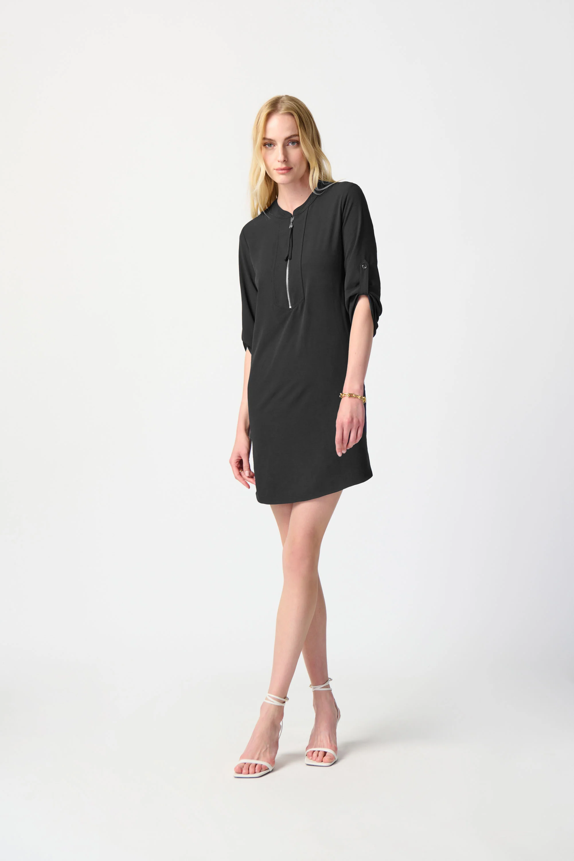 Joseph Ribkoff Mandarin Collar Straight Dress Style 232201S25 - Image 10