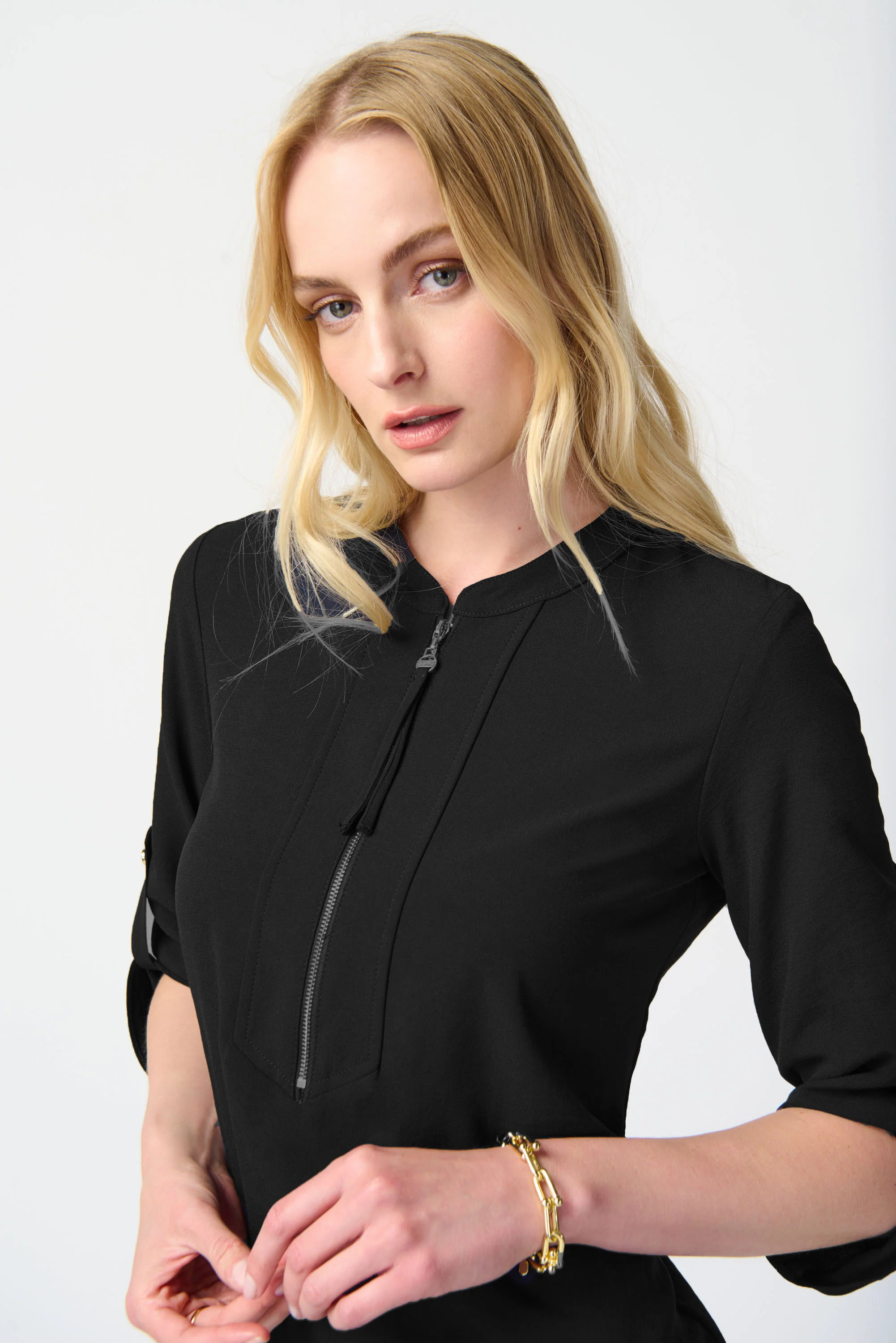 Joseph Ribkoff Mandarin Collar Straight Dress Style 232201S25 - Image 13
