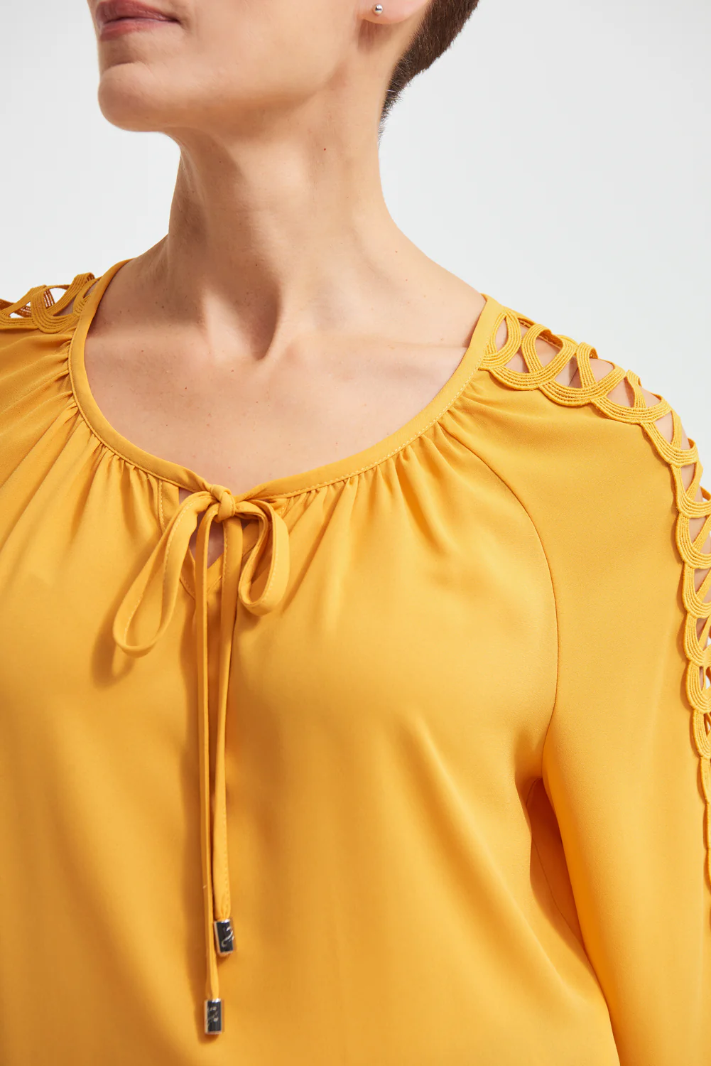 Joseph Ribkoff Marigold Georgette Top Style 213111 - Image 3