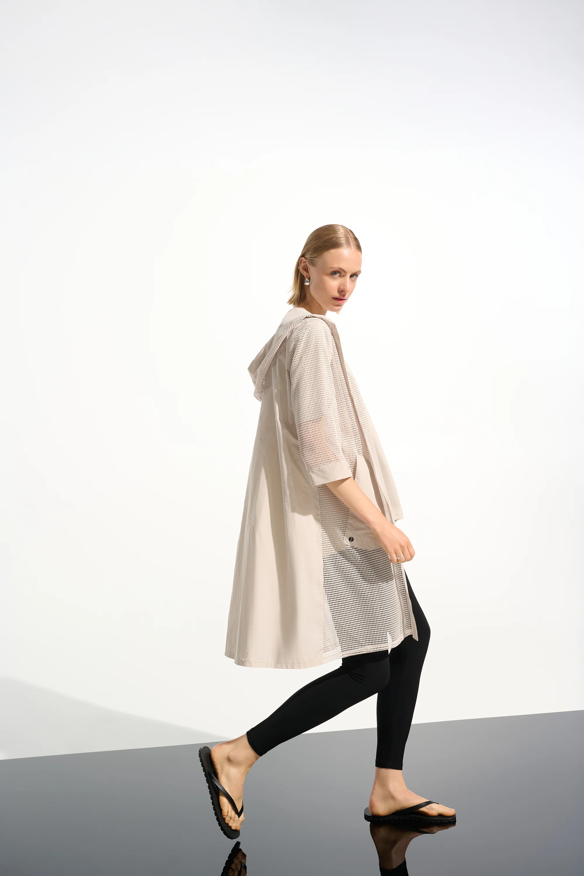 Joseph Ribkoff Memory and Mesh A-Line Cover-Up With Hood Style 261620 - Image 3