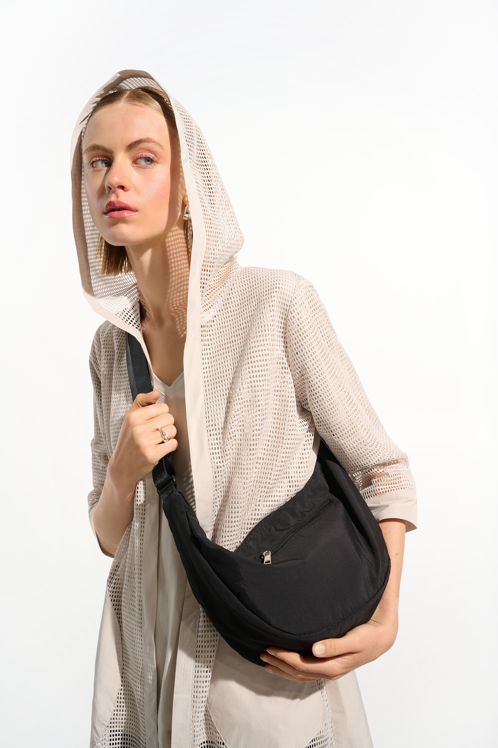 Joseph Ribkoff Memory and Mesh A-Line Cover-Up With Hood Style 261620 - Image 5