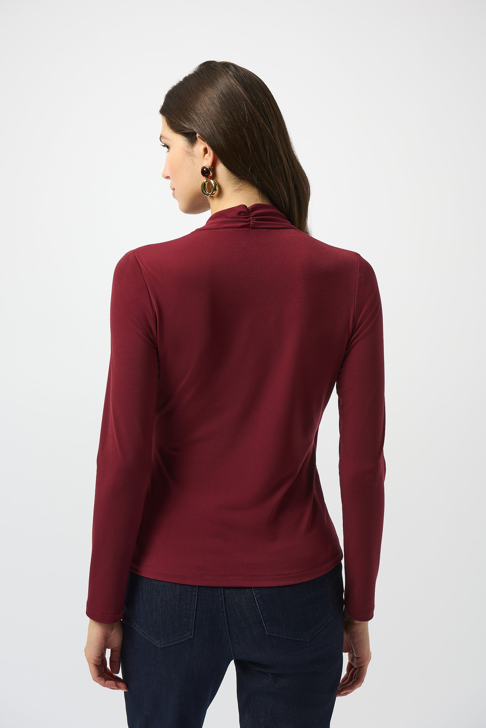 Joseph Ribkoff Moss Crepe Fitted Wrap Top Style 253020 - Image 3