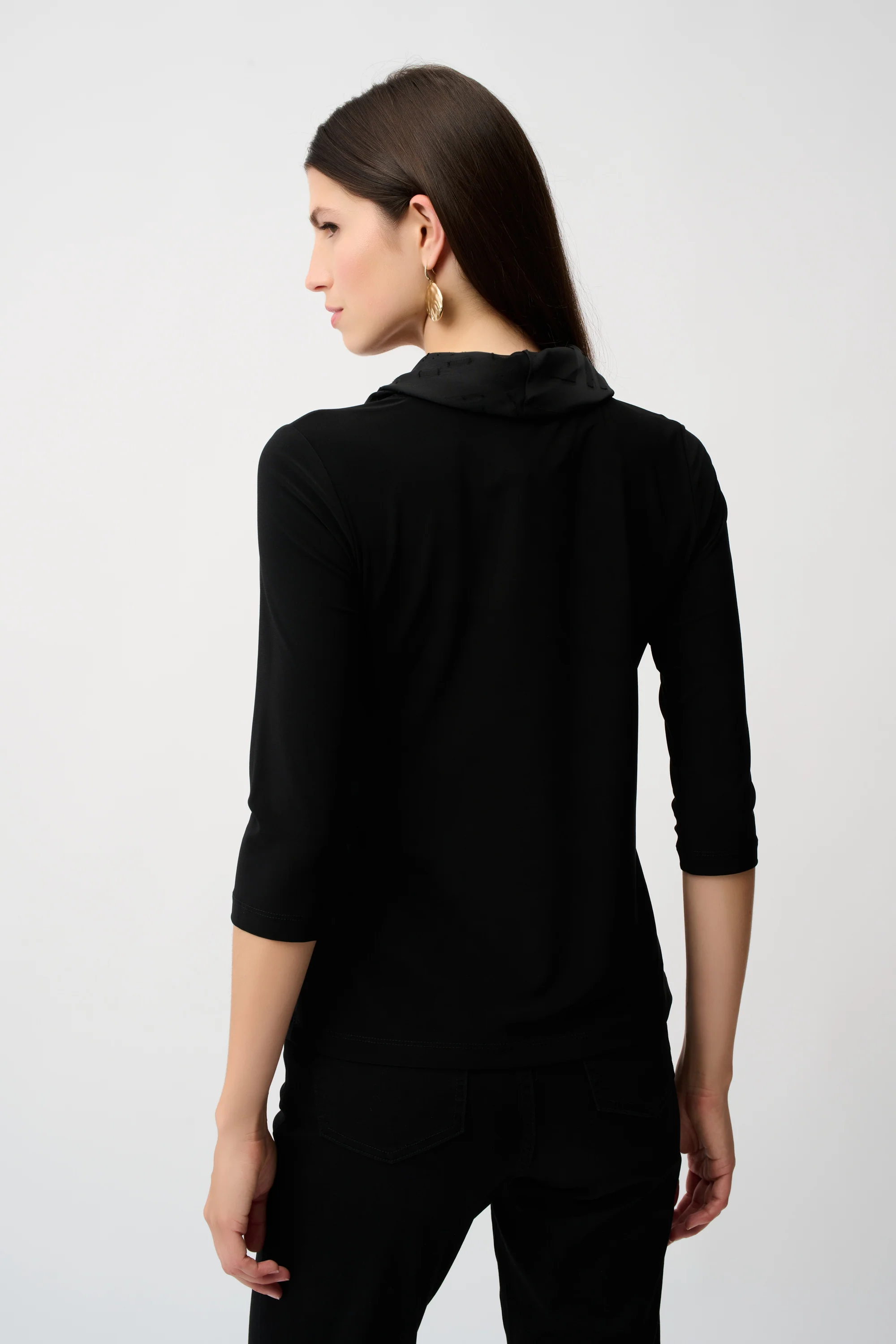 Joseph Ribkoff Silky Knit & Satin Burnout Fitted Top Style 253211 - Image 10