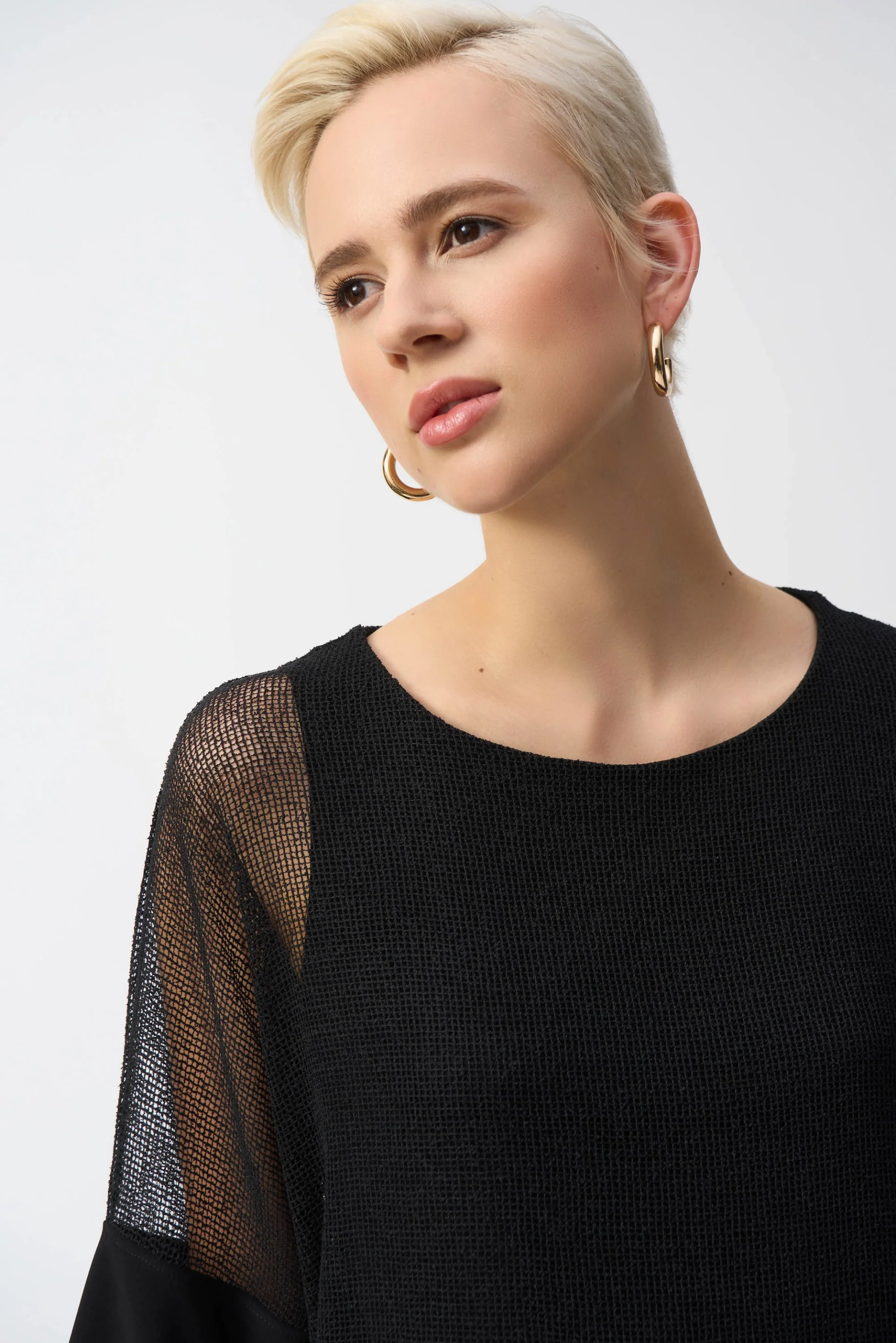 Joseph Ribkoff Mesh And Silky Knit Cocoon Top Style 251092 - Image 10