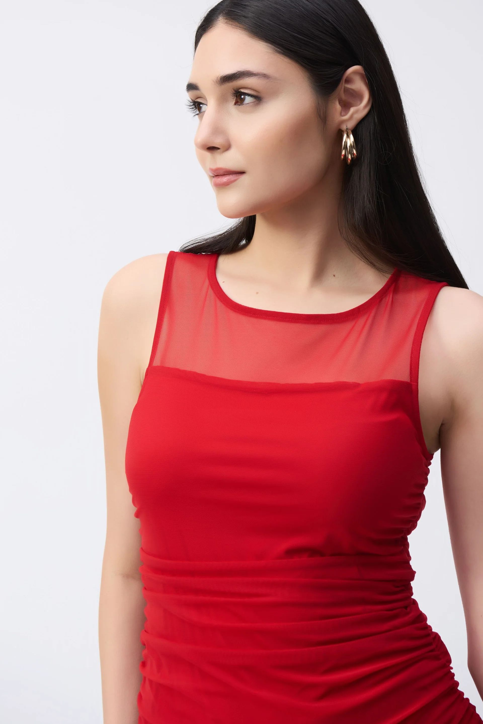 Joseph Ribkoff Mesh Sleeveless Fitted Top Style 243104 - Image 7