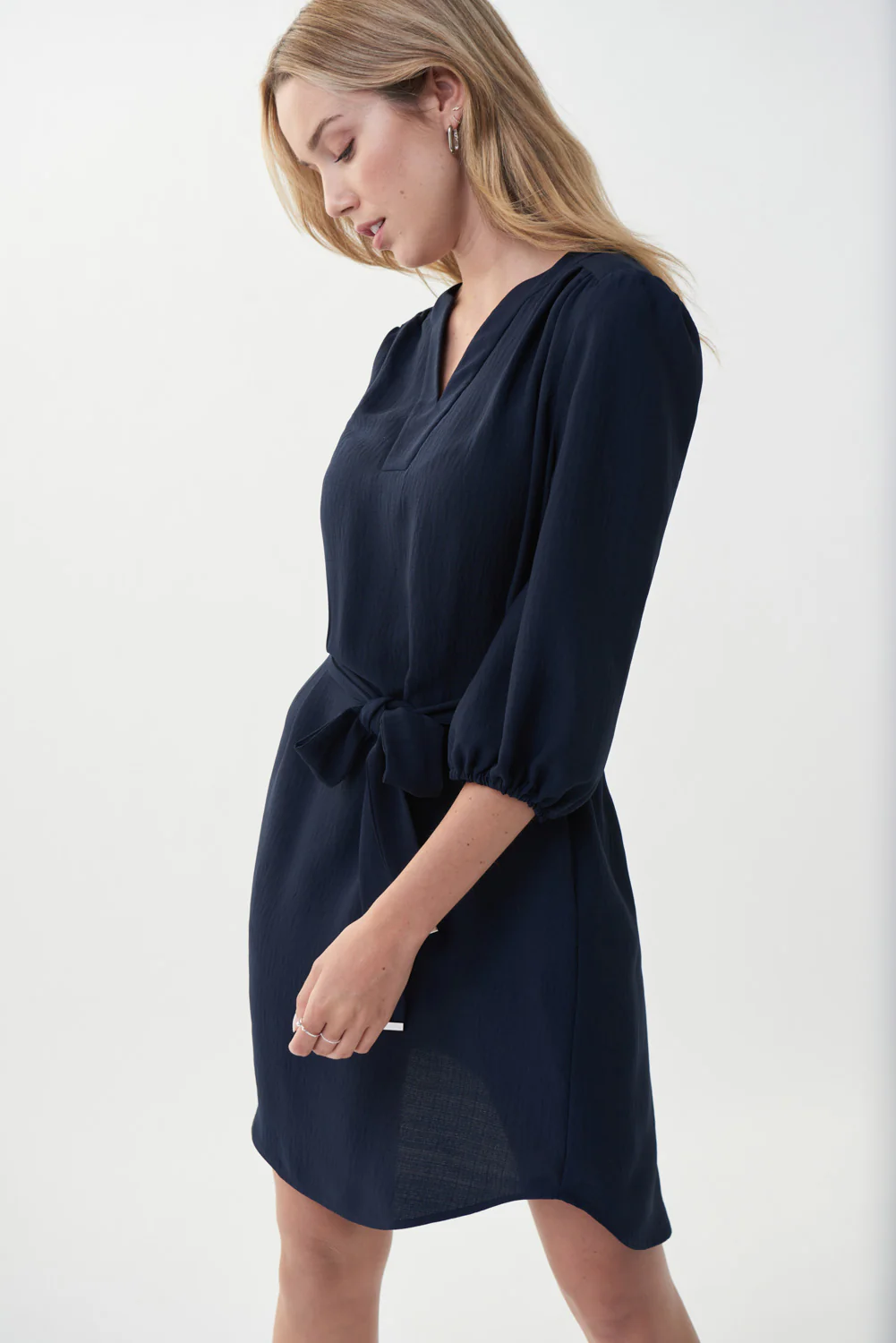 Joseph Ribkoff Midnight Blue 3/4 Sleeve Dress Style 222001 - Image 4