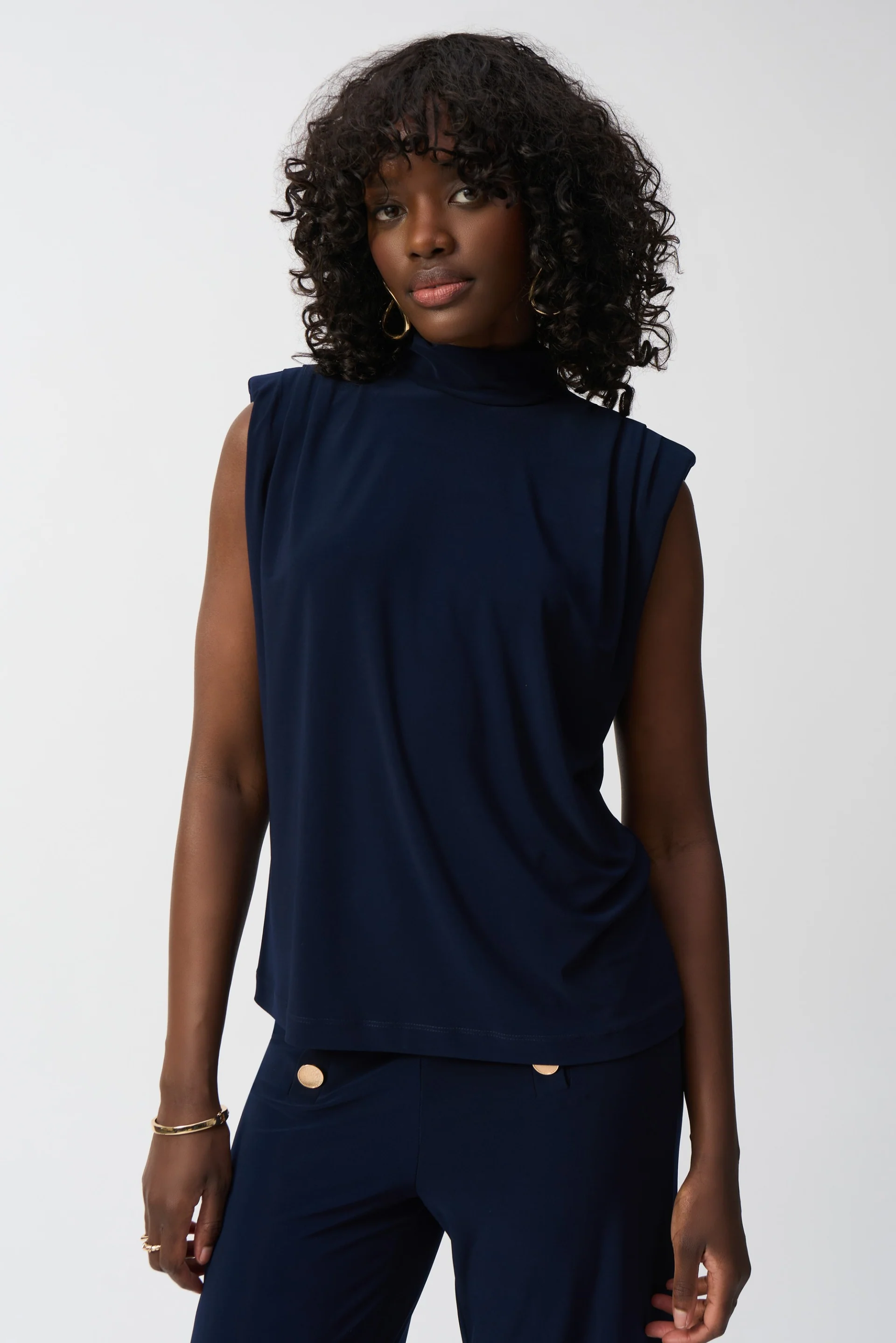 Joseph Ribkoff Midnight Blue Boxy Sleeveless Top Style 251022 - Image 3