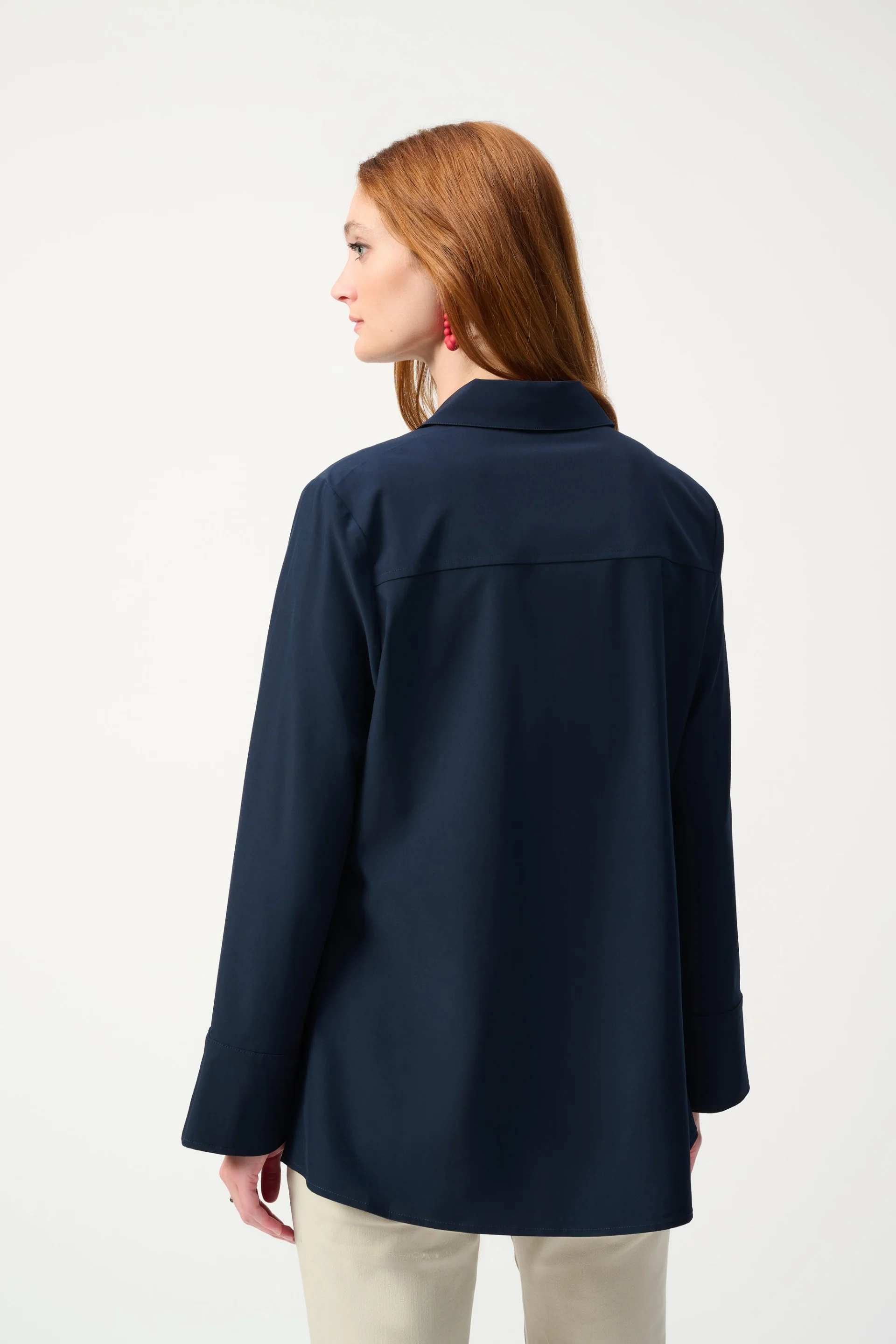 Joseph Ribkoff Midnight Blue Button-Down Blouse With Pockets Style 243958 - Image 2