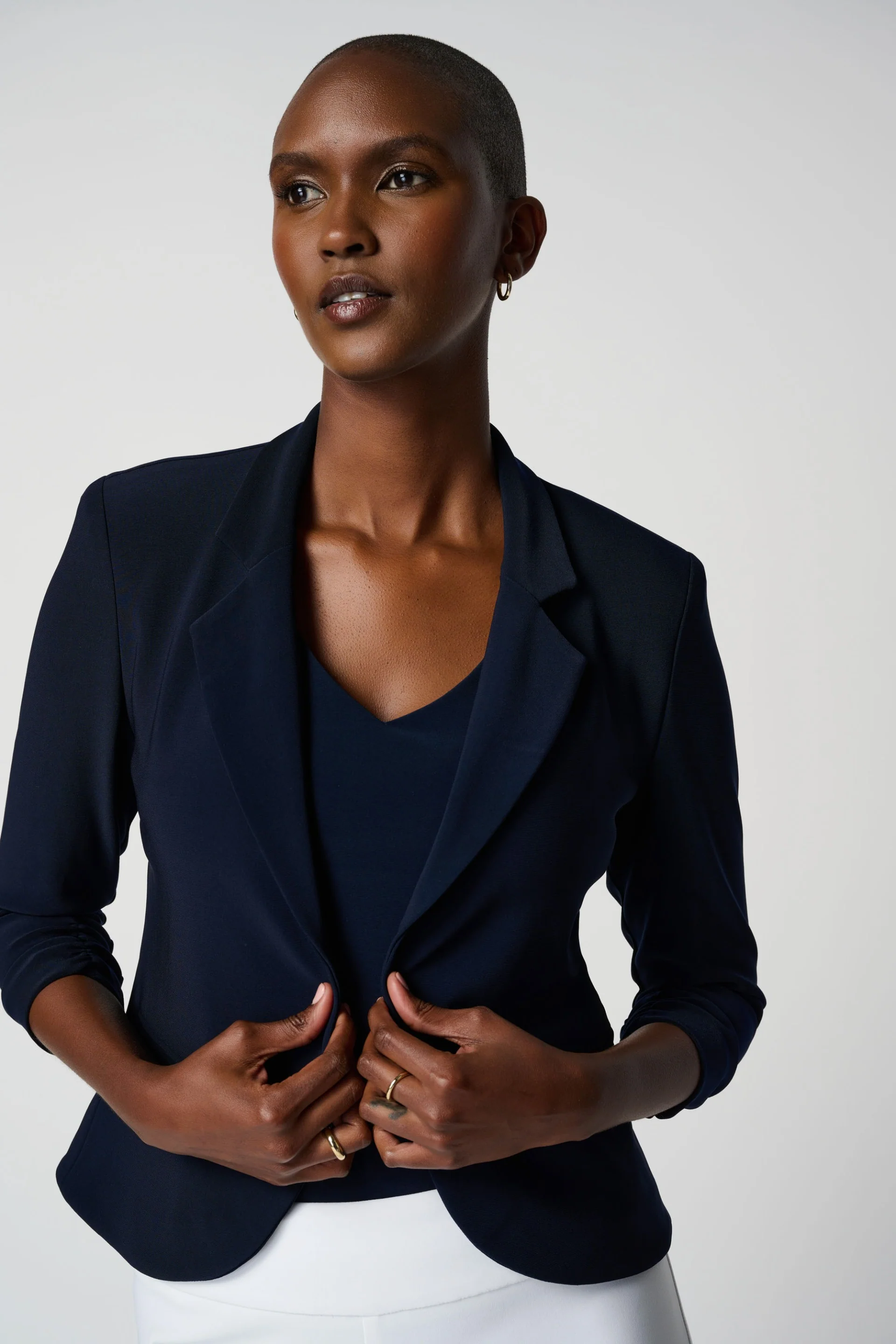 Joseph Ribkoff Midnight Blue Classic Blazer Style 143148 - Image 2