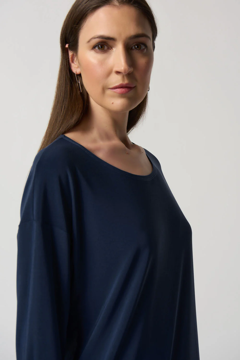 Joseph Ribkoff Midnight Blue Dolman Sleeve Boxy Top Style 233186 - Image 2