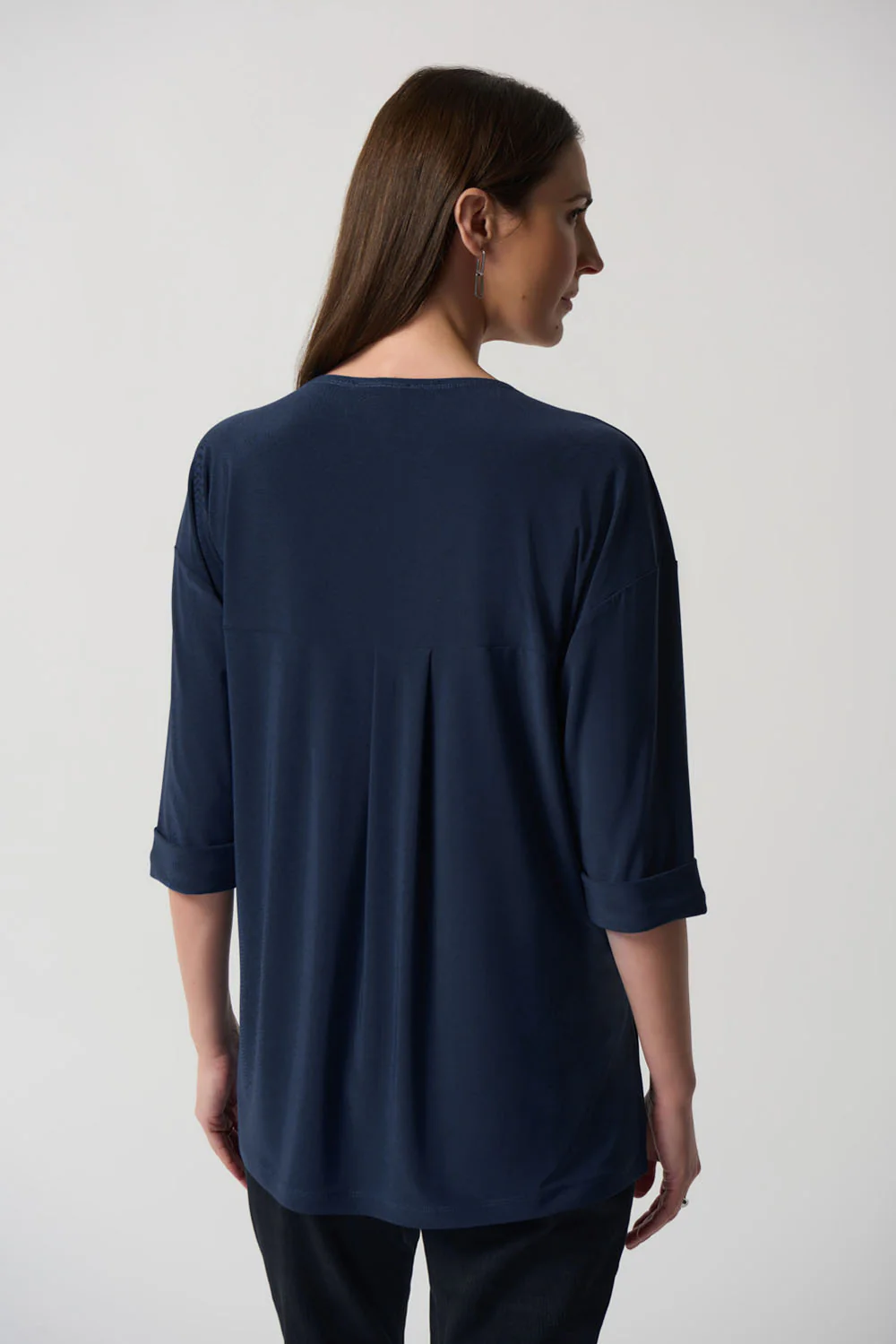 Joseph Ribkoff Midnight Blue Dolman Sleeve Boxy Top Style 233186 - Image 3