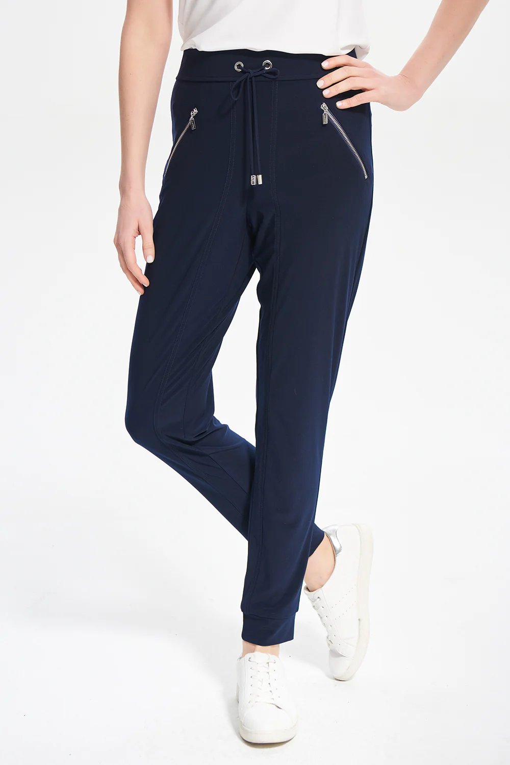 Joseph Ribkoff Midnight Blue Drawing Waist Pants Style 211317 - Image 2