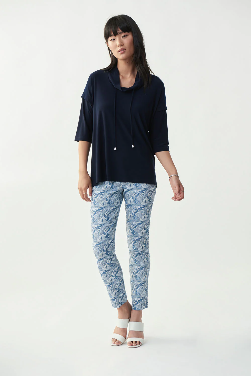 Joseph Ribkoff Midnight Blue Drawstring Top Style 221019 - Image 2