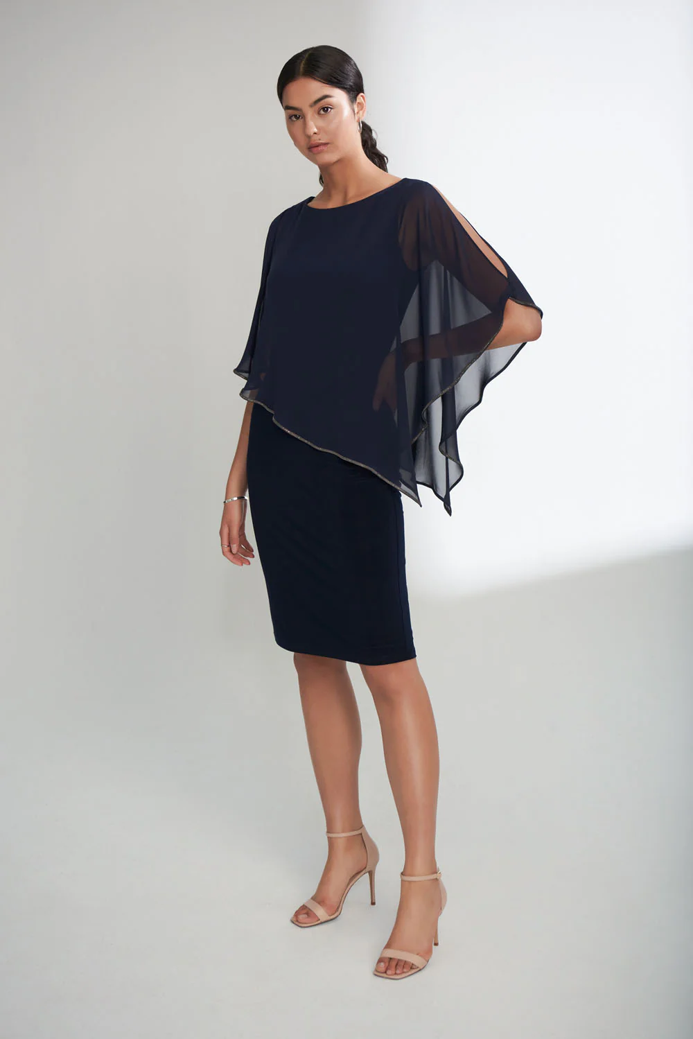Joseph Ribkoff Midnight Blue Layered Dress Style 221062