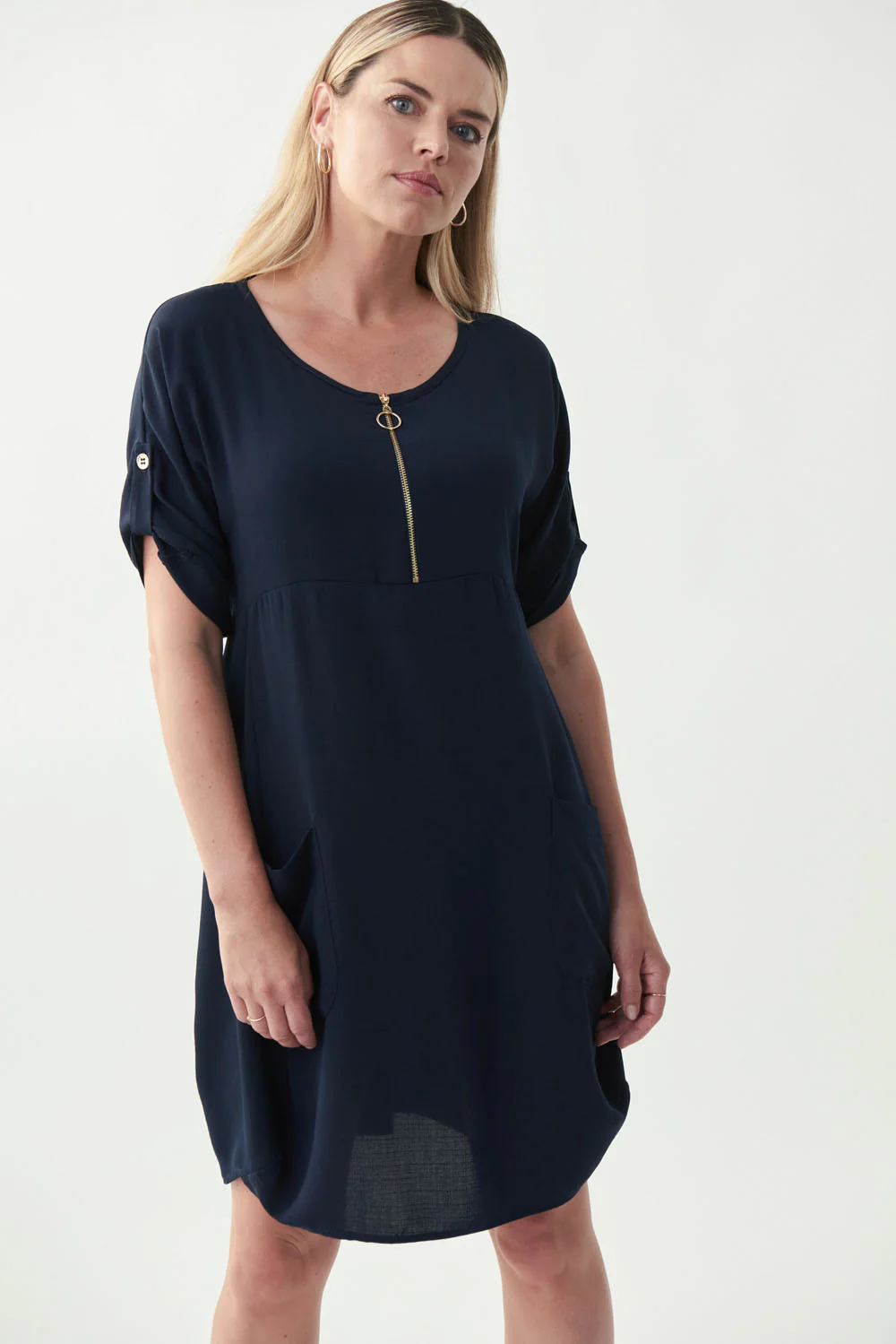 Joseph Ribkoff Midnight Blue Dress Style 221164 - Image 2