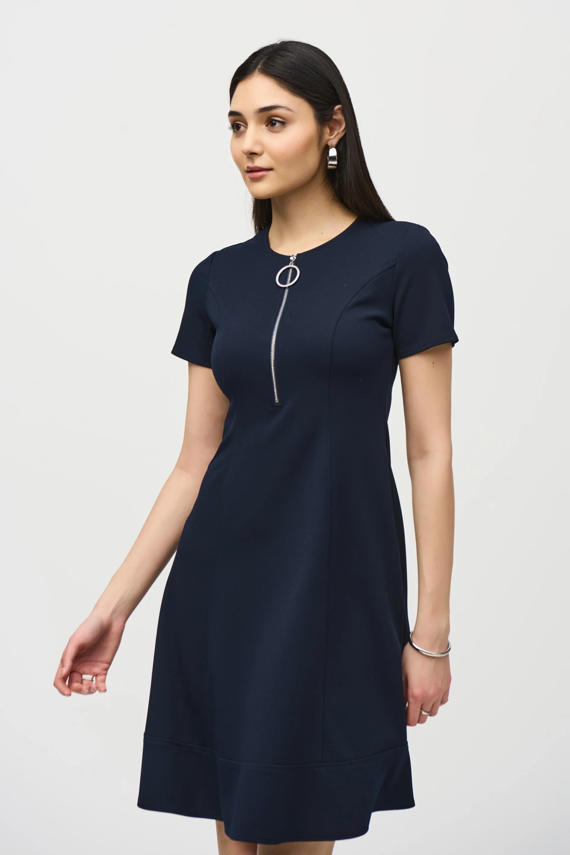 Joseph Ribkoff Midnight Blue Fit and Flare Dress Style 242031 - Image 2
