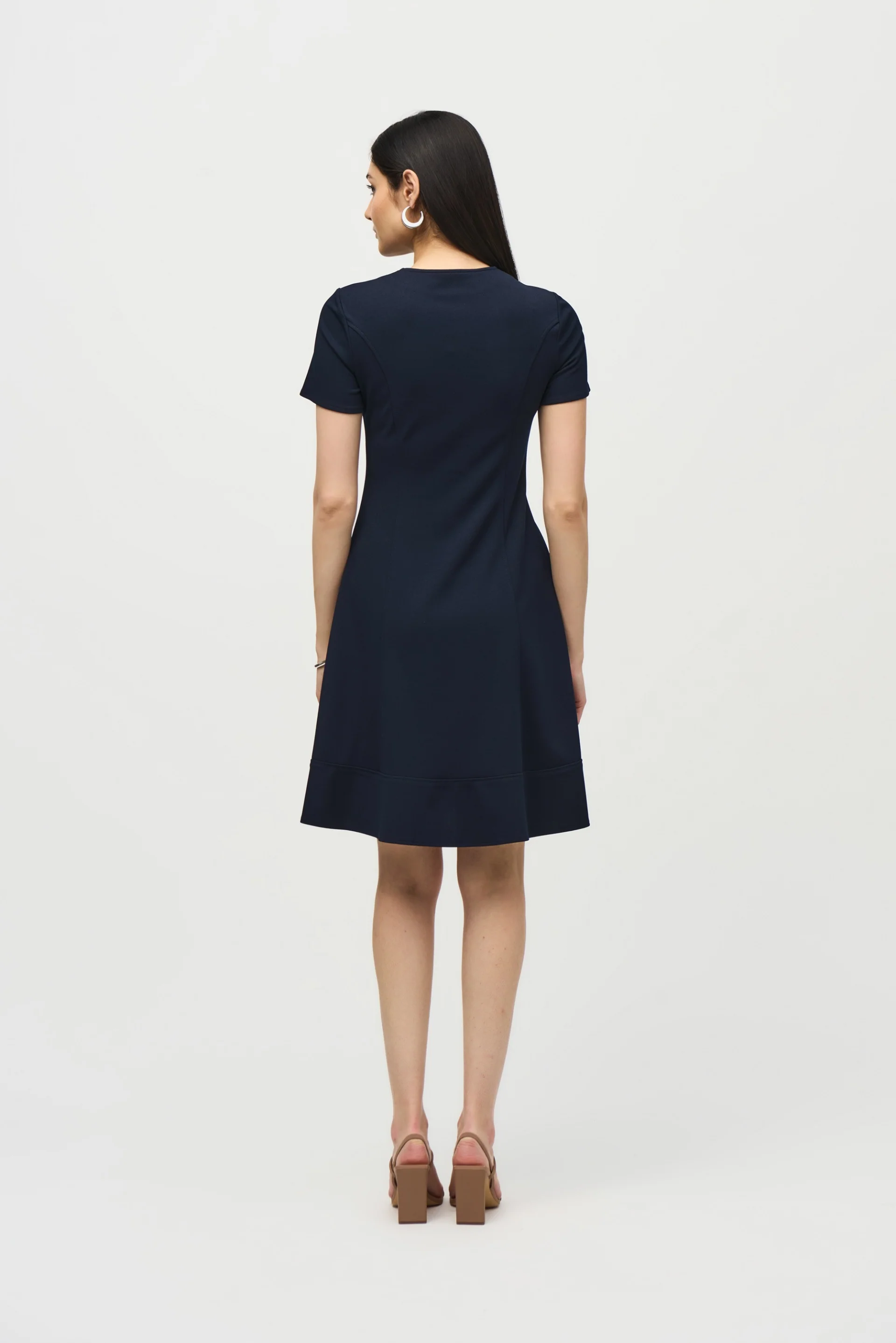 Joseph Ribkoff Midnight Blue Fit and Flare Dress Style 242031 - Image 3