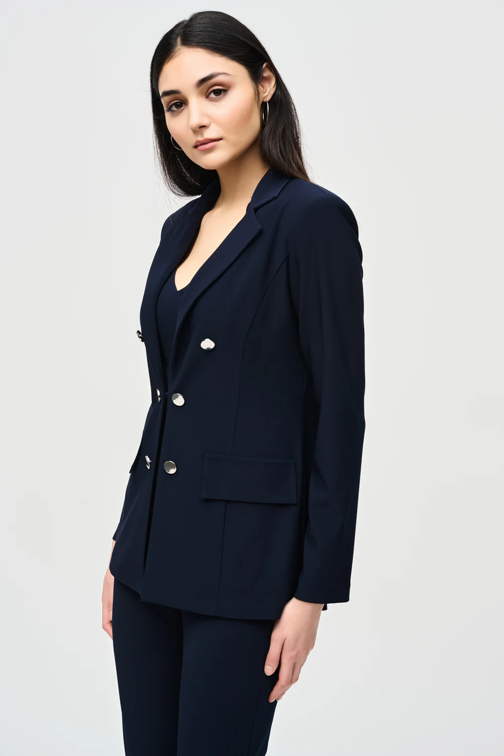 Joseph Ribkoff Midnight Blue Fitted Blazer Style 241145 - Image 2
