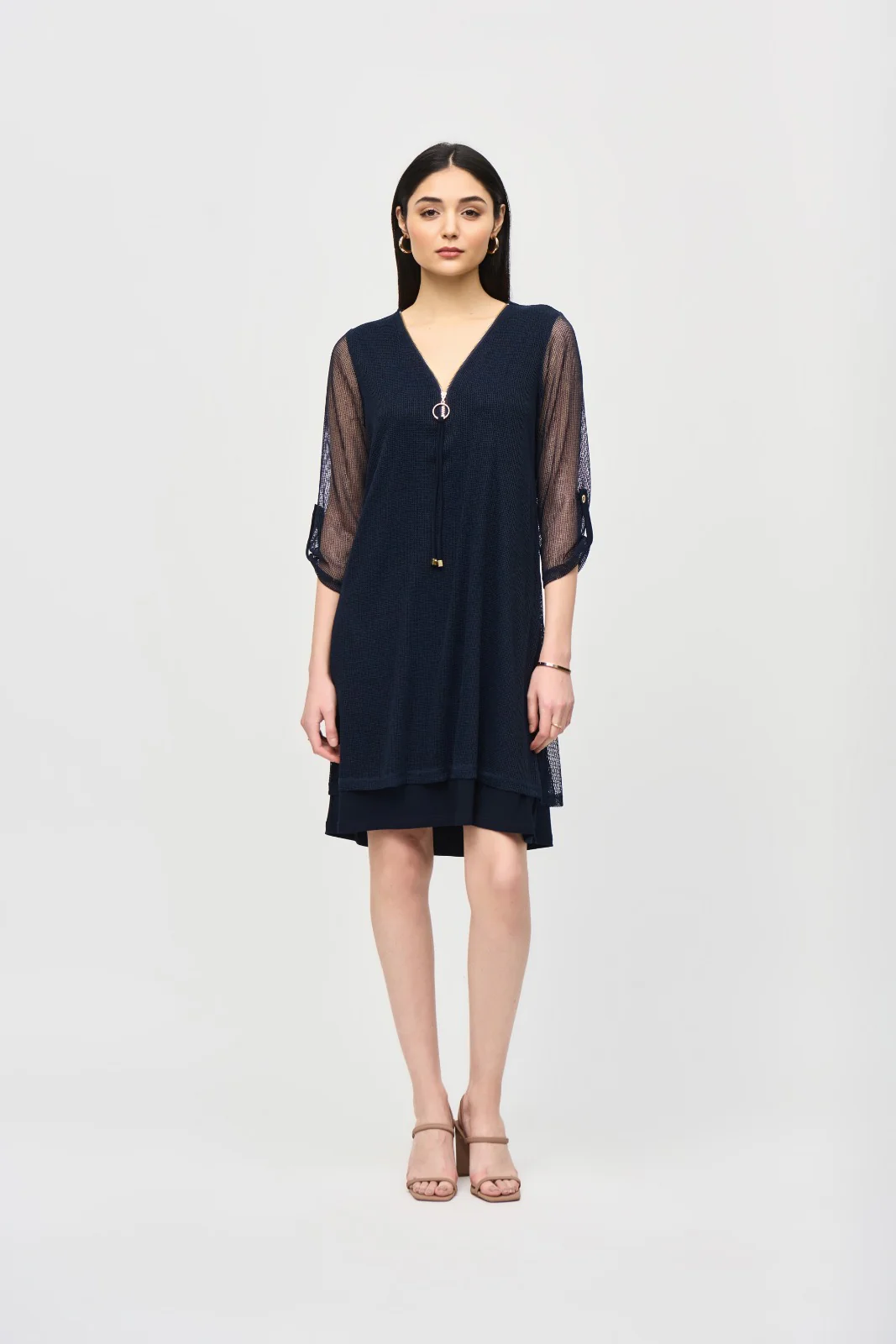 Joseph Ribkoff Midnight Blue Layered Dress Style 241115