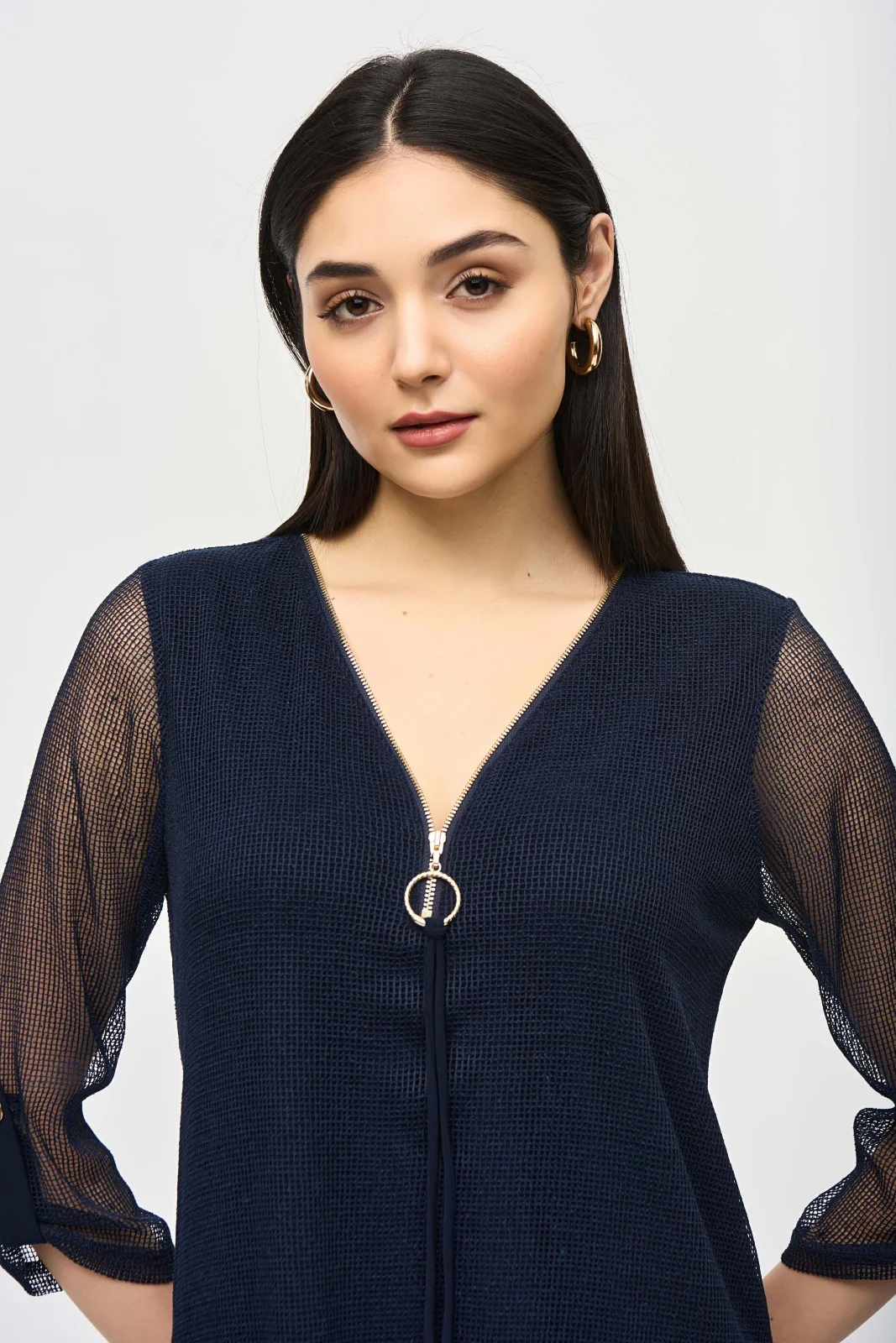 Joseph Ribkoff Midnight Blue Layered Dress Style 241115 - Image 3
