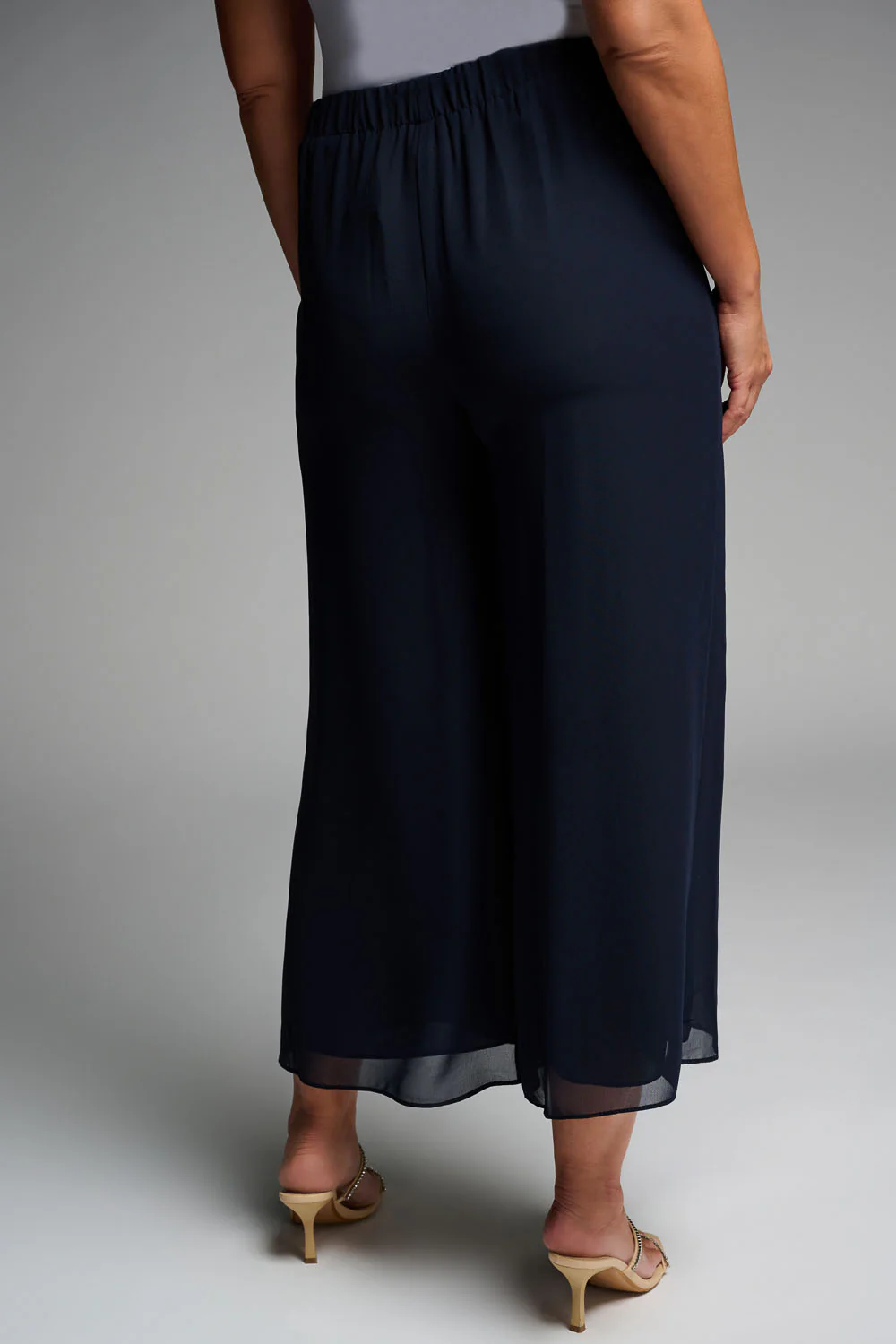 Joseph Ribkoff Midnight Blue Wide Leg Chiffon Pants Style 223739 - Image 2