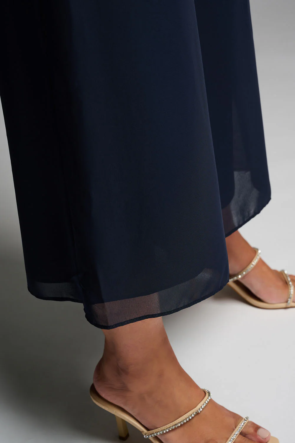 Joseph Ribkoff Midnight Blue Wide Leg Chiffon Pants Style 223739 - Image 4