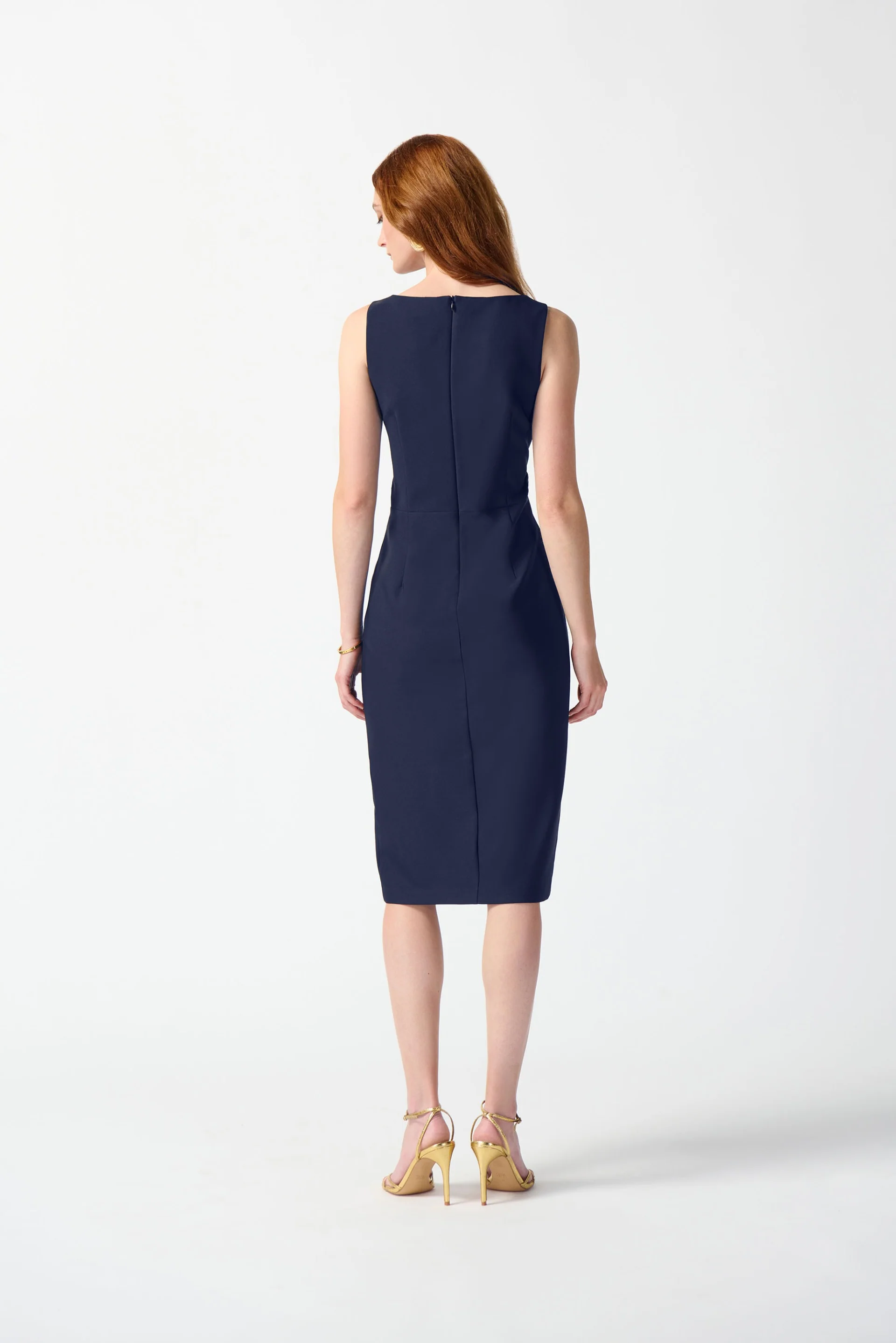 Joseph Ribkoff Midnight Blue Lux Twill Sheath Dress Style 242101 - Image 5