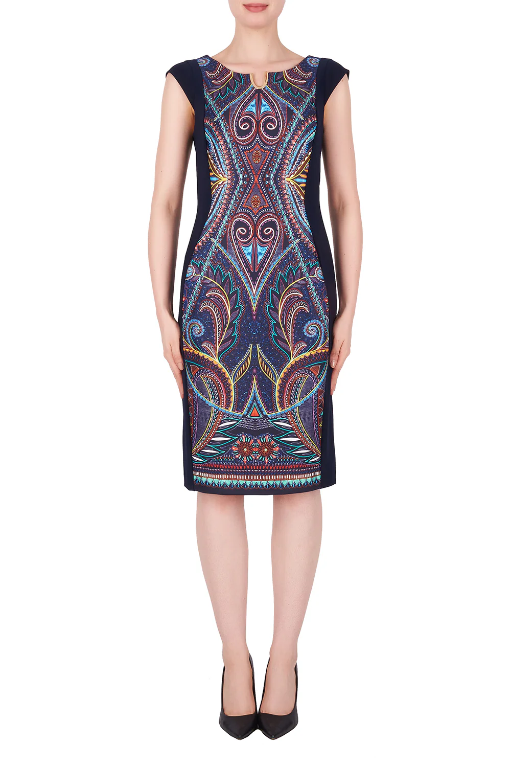 Joseph Ribkoff Midnight Blue/Multi Dress Style 191741