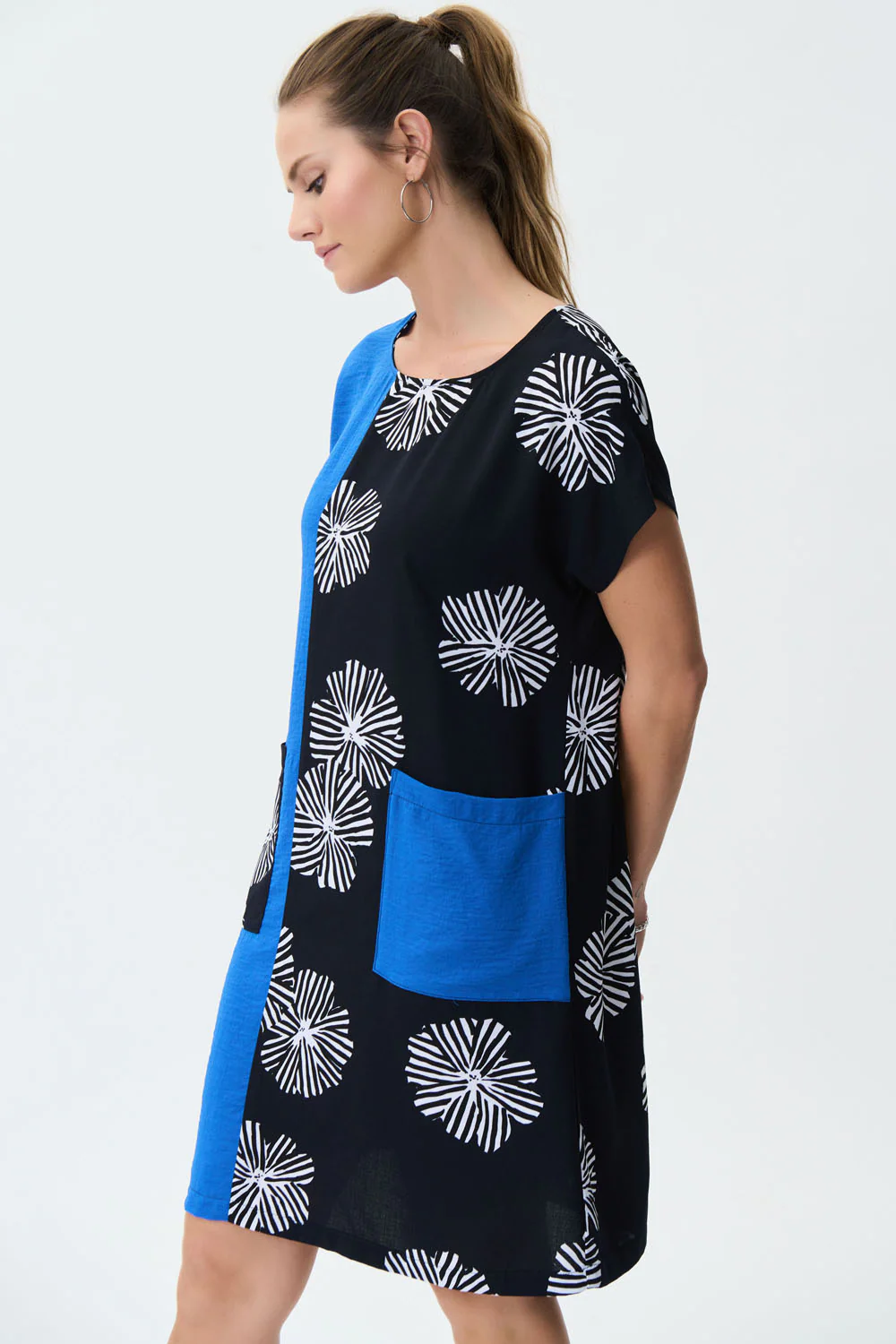 Joseph Ribkoff Midnight Blue/Multi Dress Style 231038 - Image 2
