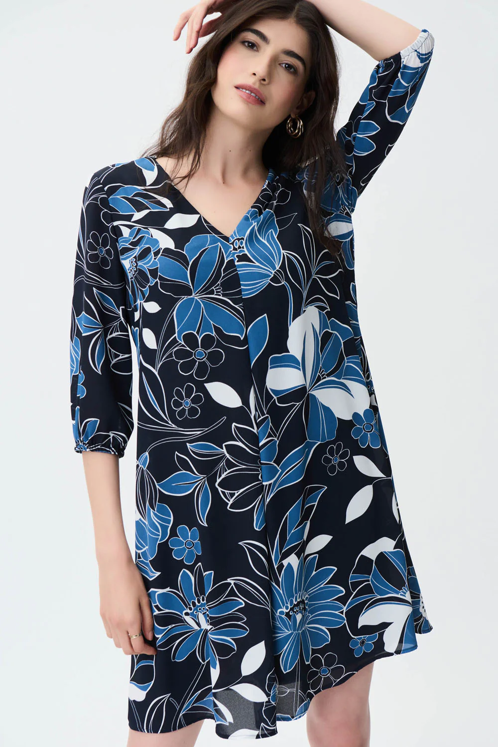 Joseph Ribkoff Midnight Blue/Multi Dress Style 231099 - Image 2