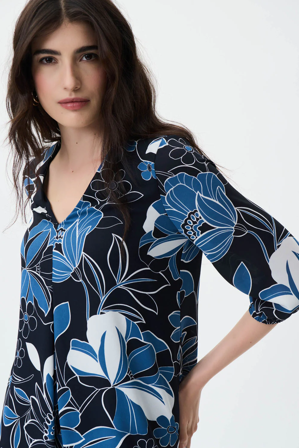Joseph Ribkoff Midnight Blue/Multi Dress Style 231099 - Image 3
