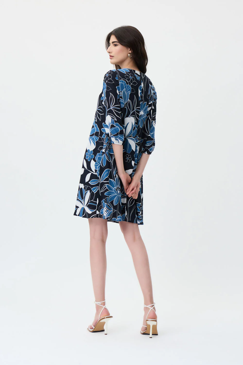 Joseph Ribkoff Midnight Blue/Multi Dress Style 231099 - Image 4