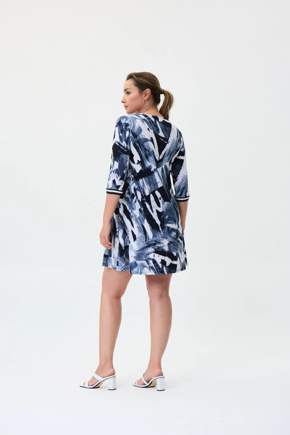 Joseph Ribkoff Midnight Blue/Multi Dress Style 231112 - Image 4