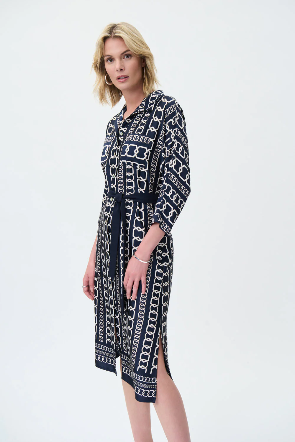 Joseph Ribkoff Midnight Blue/Multi Dress Style 231288 - Image 2