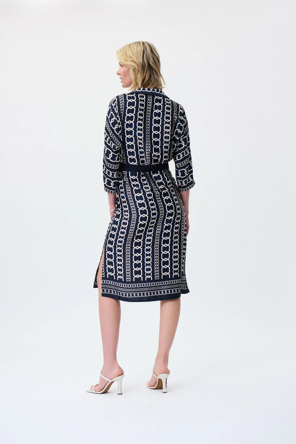 Joseph Ribkoff Midnight Blue/Multi Dress Style 231288 - Image 4