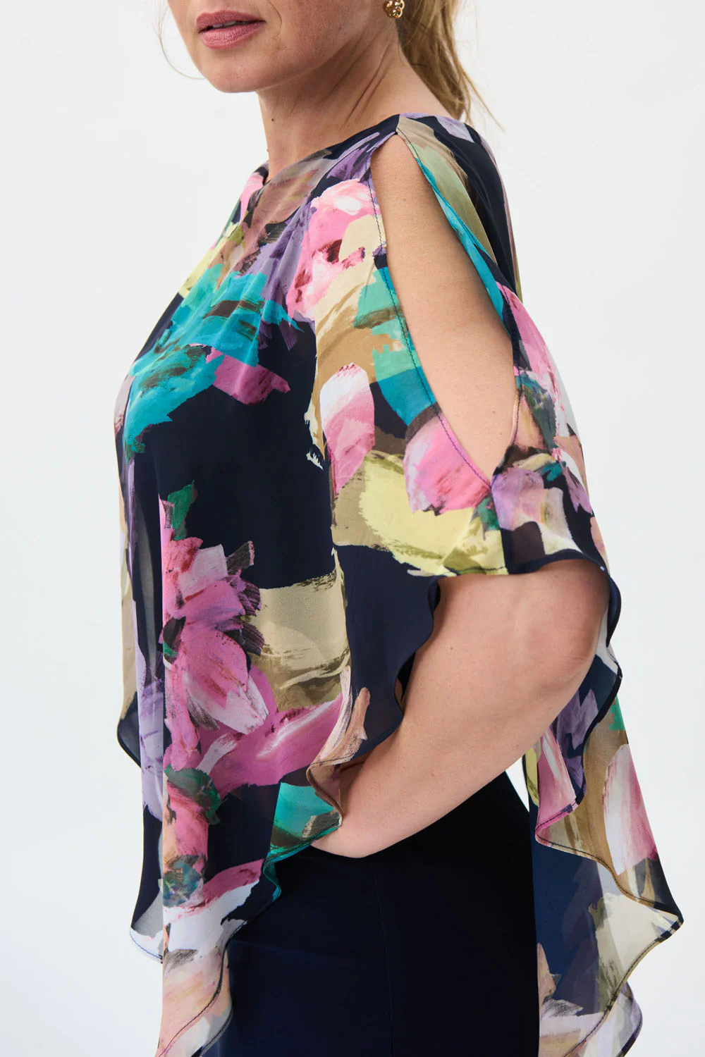 Joseph Ribkoff Midnight Blue/Multi Dress Style 231755 - Image 3