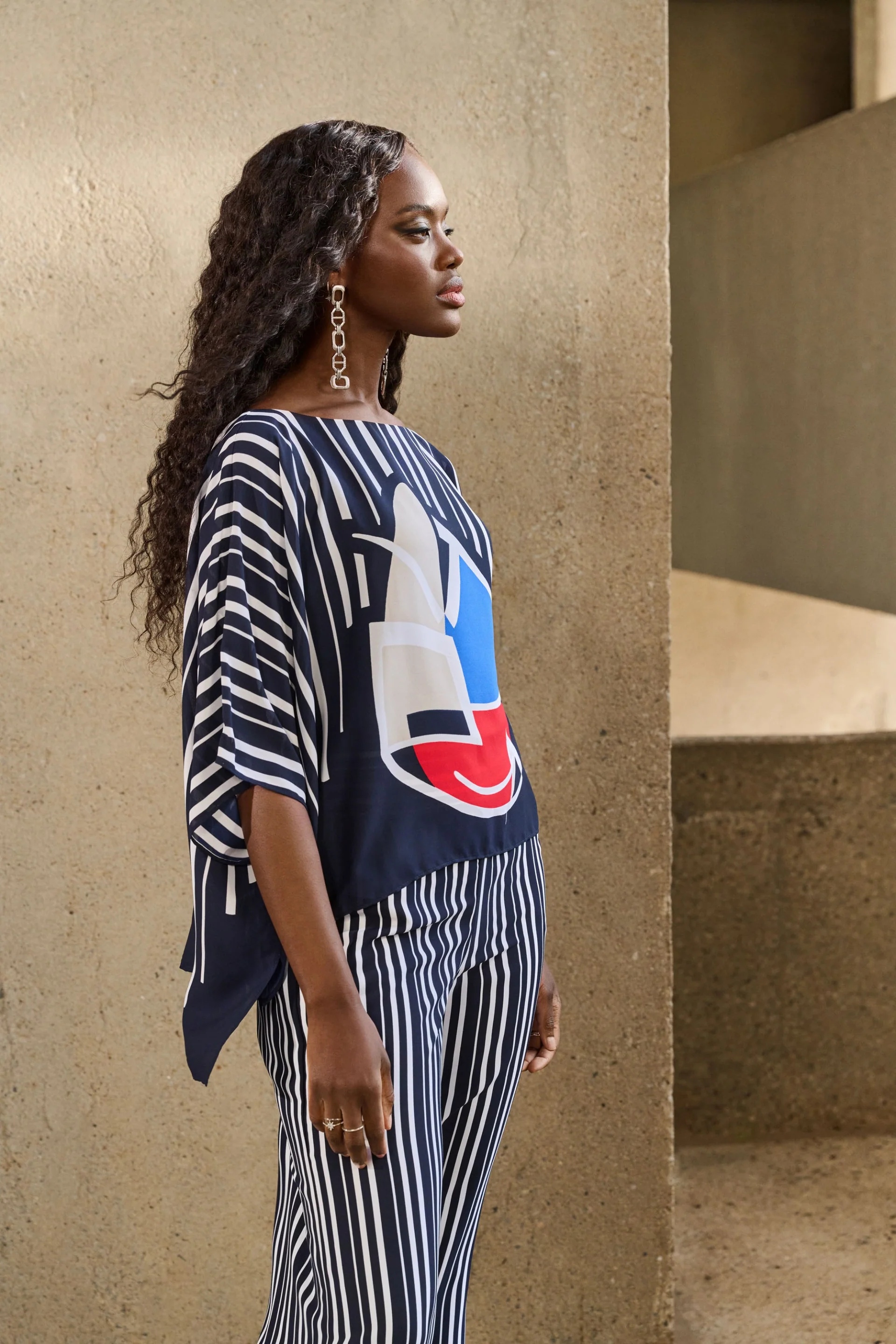 Joseph Ribkoff Abstract Print Poncho Top Style 251180