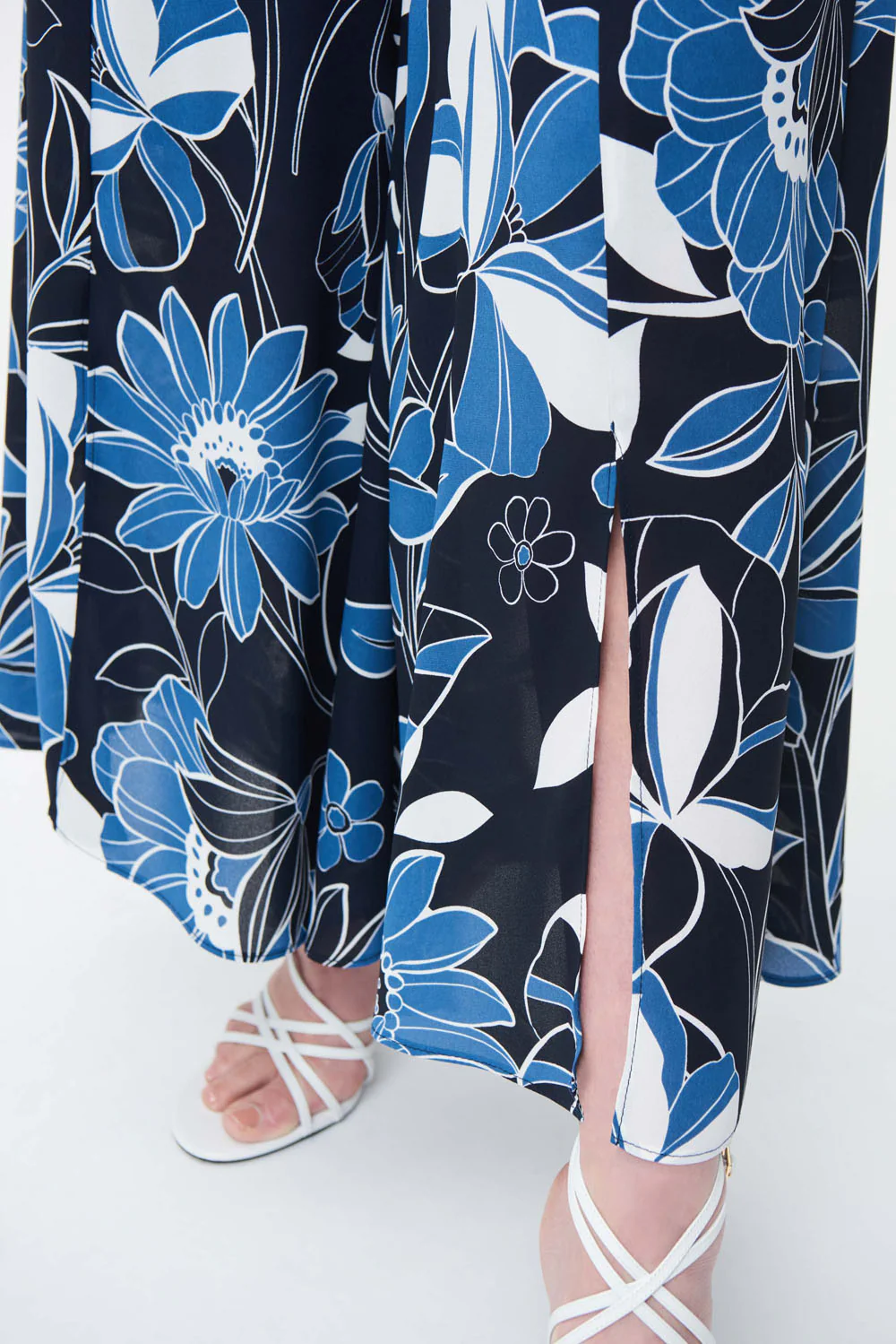 Joseph Ribkoff Midnight Blue/Multi Wide Leg Pants Style 231090 - Image 2