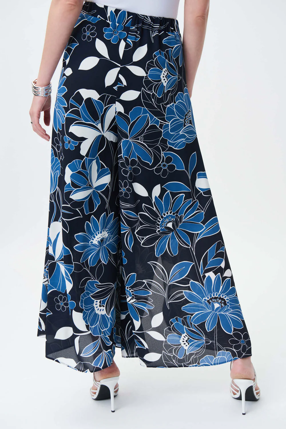 Joseph Ribkoff Midnight Blue/Multi Wide Leg Pants Style 231090 - Image 3